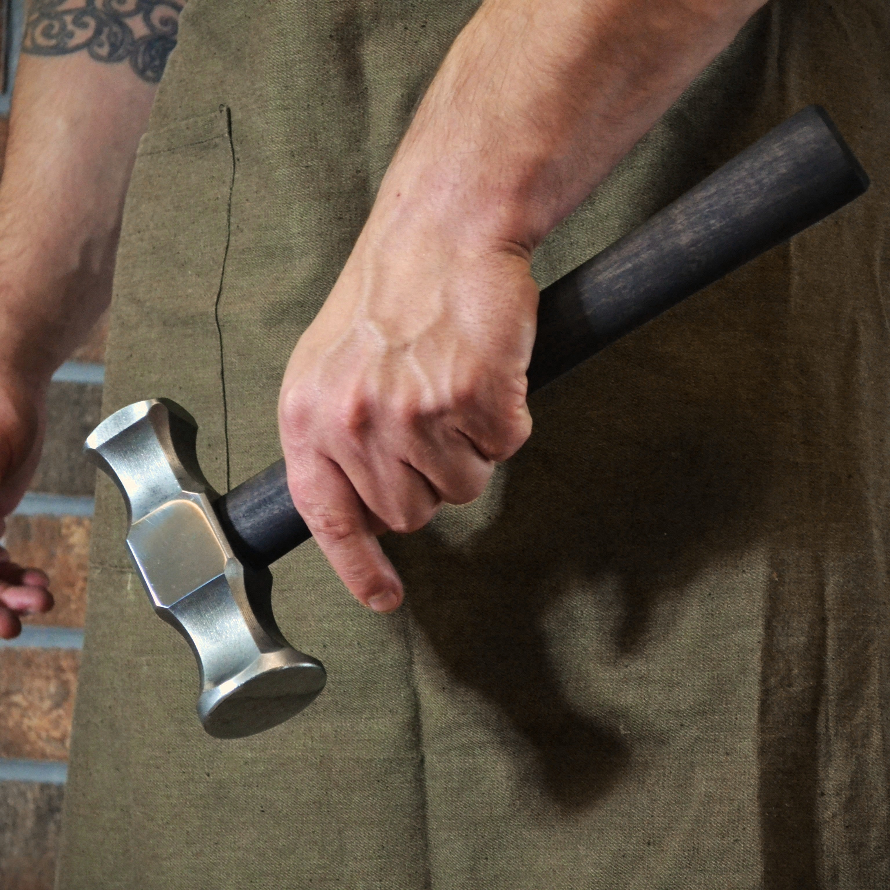 Professional Blacksmith Rounding Hammer – 2lb Forged Steel Hammer | Double-Faced Tool for Forging & Shaping