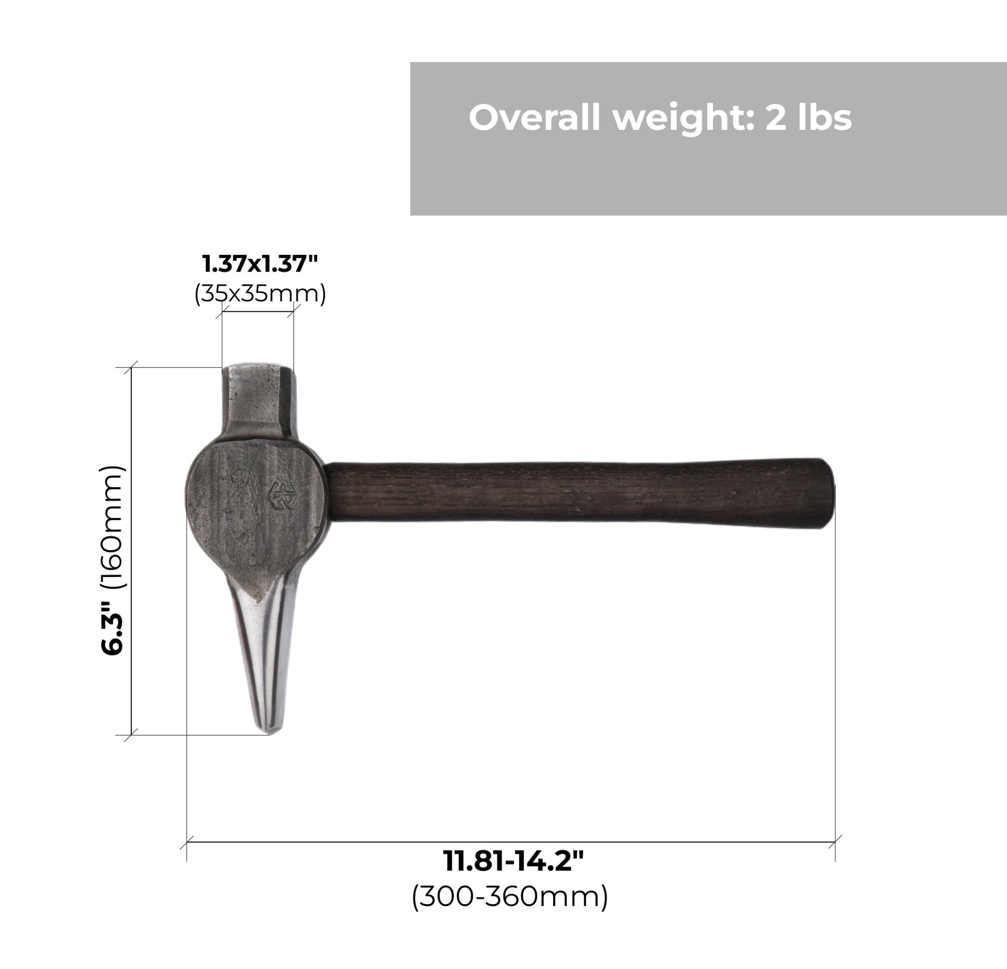 Blacksmithing Eye Punch Hammer for Hot Forging 2.5 lbs - StrictBlacksmith