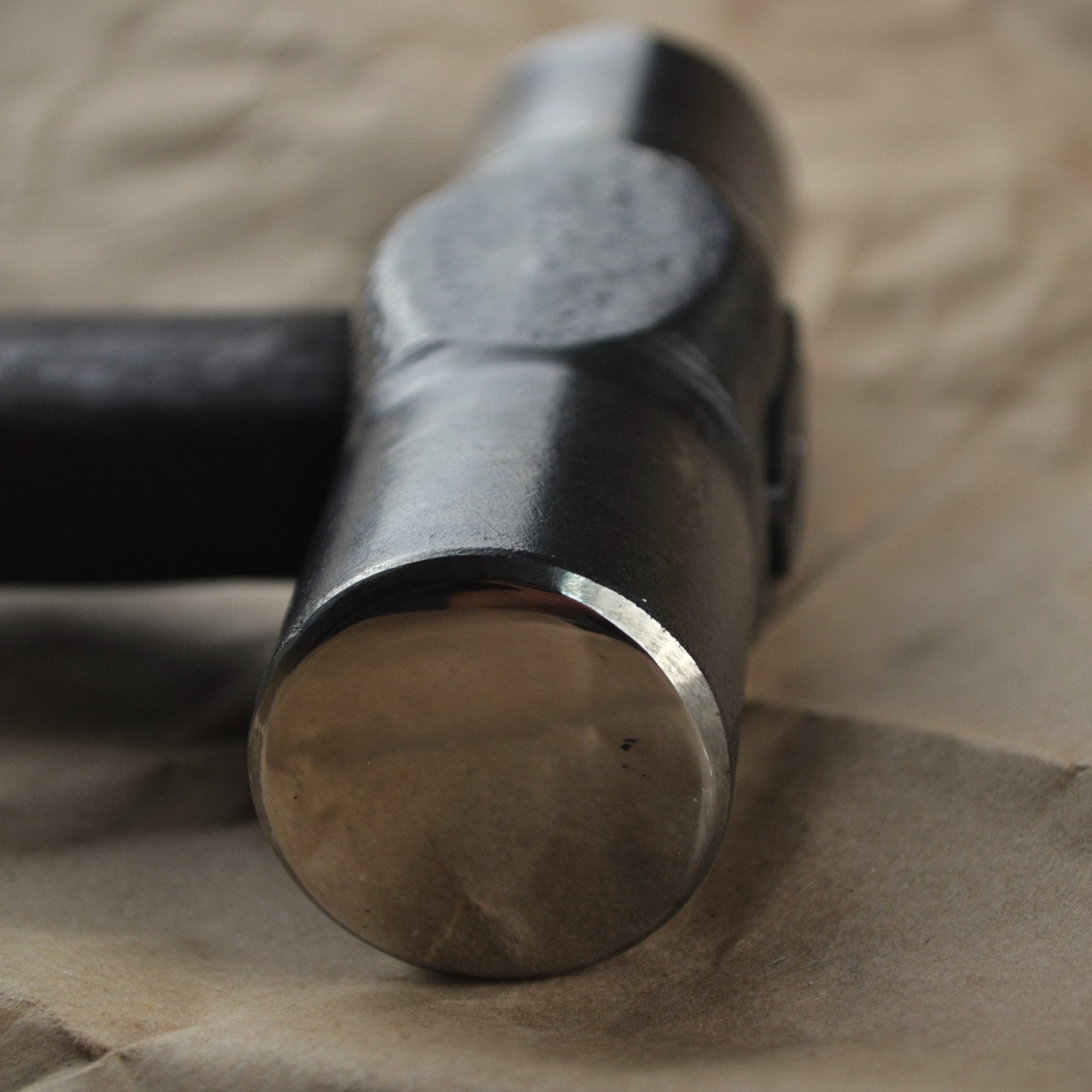 Hand-forged planishing hammer - Double headed round hammer for blacksmith - StrictBlacksmith
