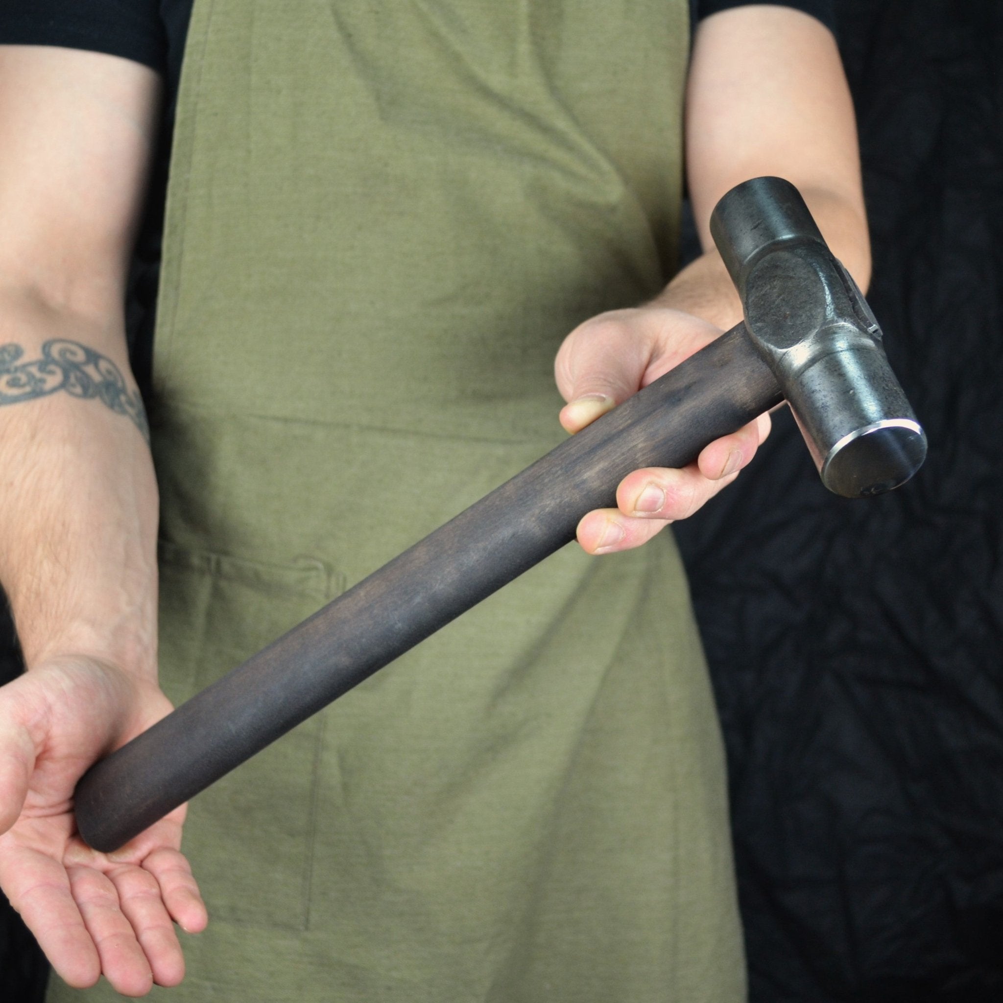 Hand-forged planishing hammer - Double headed round hammer for blacksmith - StrictBlacksmith