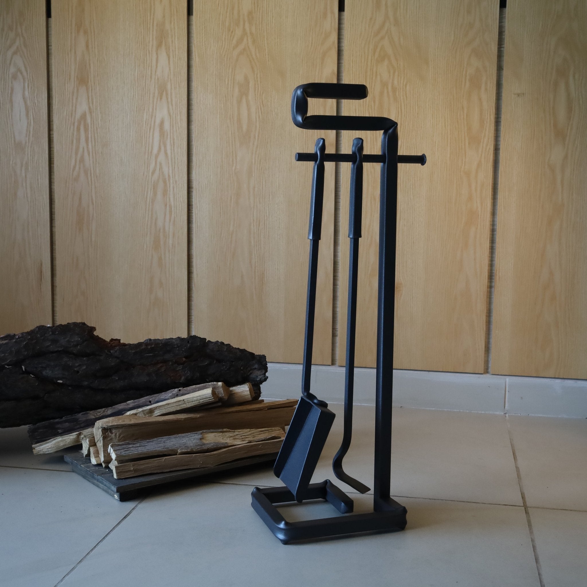 Modern Fireplace Tool Set - StrictBlacksmith