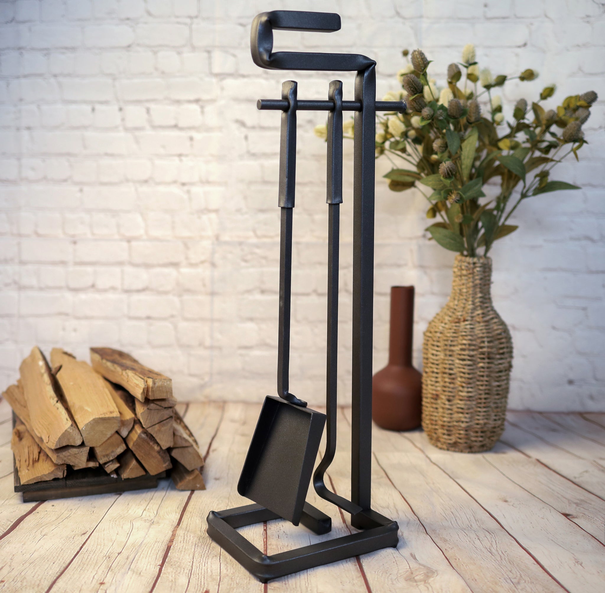 Modern Fireplace Tool Set - StrictBlacksmith