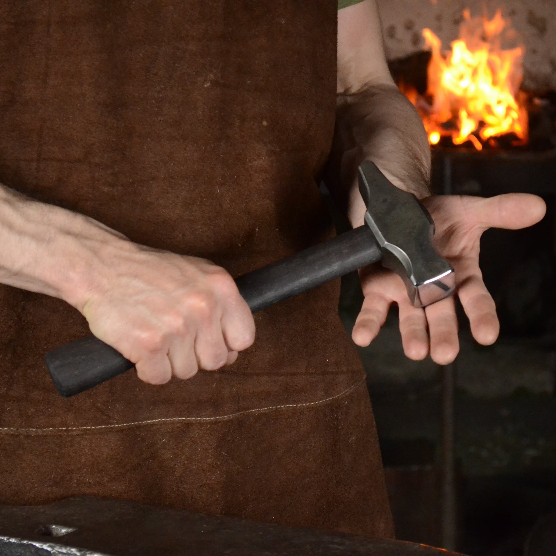 Blacksmith Cross Peen Hammer – Hand Forged Tool (1.85 lb, AISI 1080 Steel)