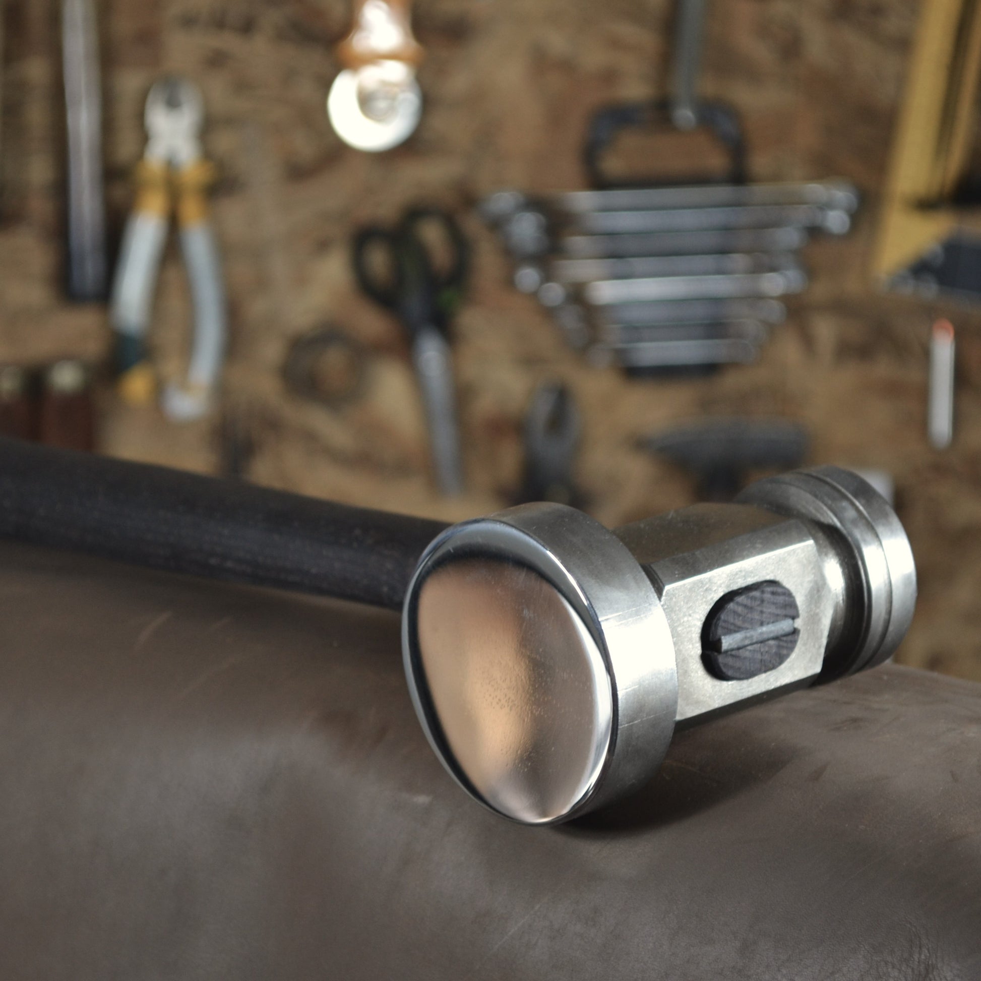 Blacksmith Flatter Hammer: Forged AISI 1045 Steel, Oiled Ash Handle