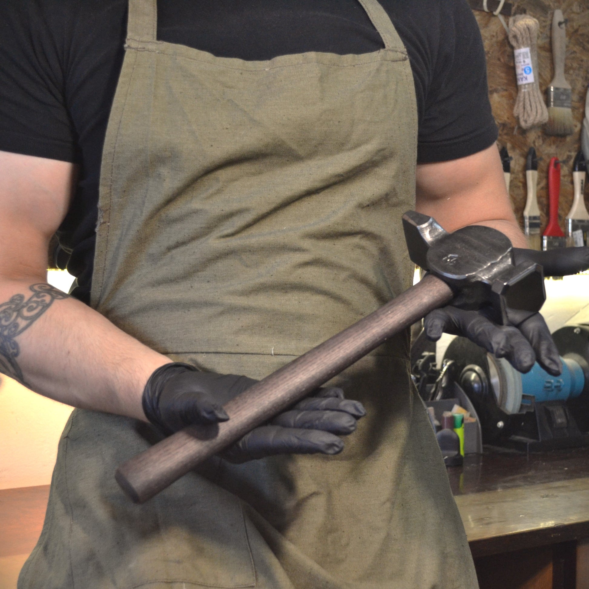 Blacksmith Cross Peen Hammer – Forged Steel Hammer for Metalworking & Forging