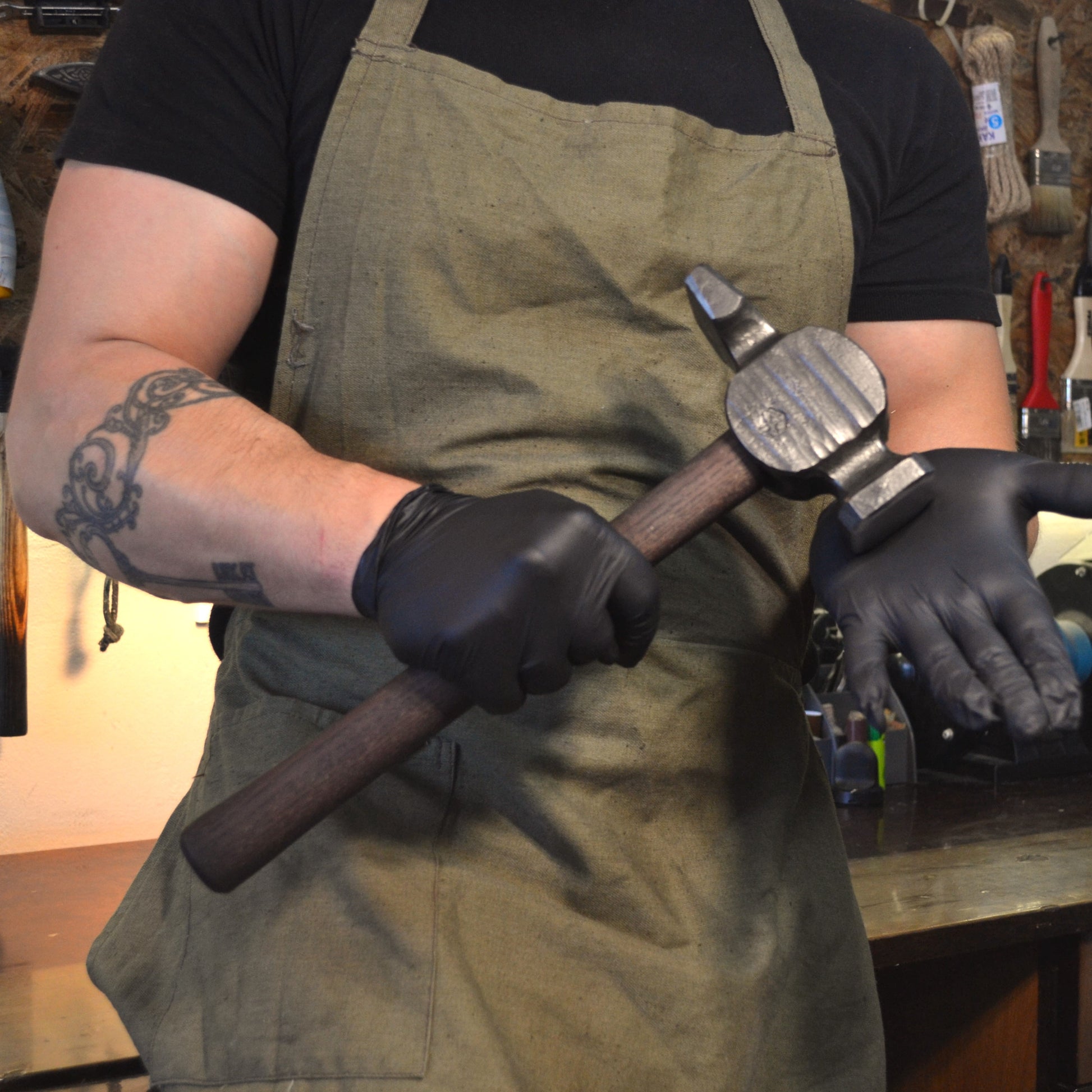 Blacksmith Cross Peen Hammer – Forged Steel Hammer for Metalworking & Forging