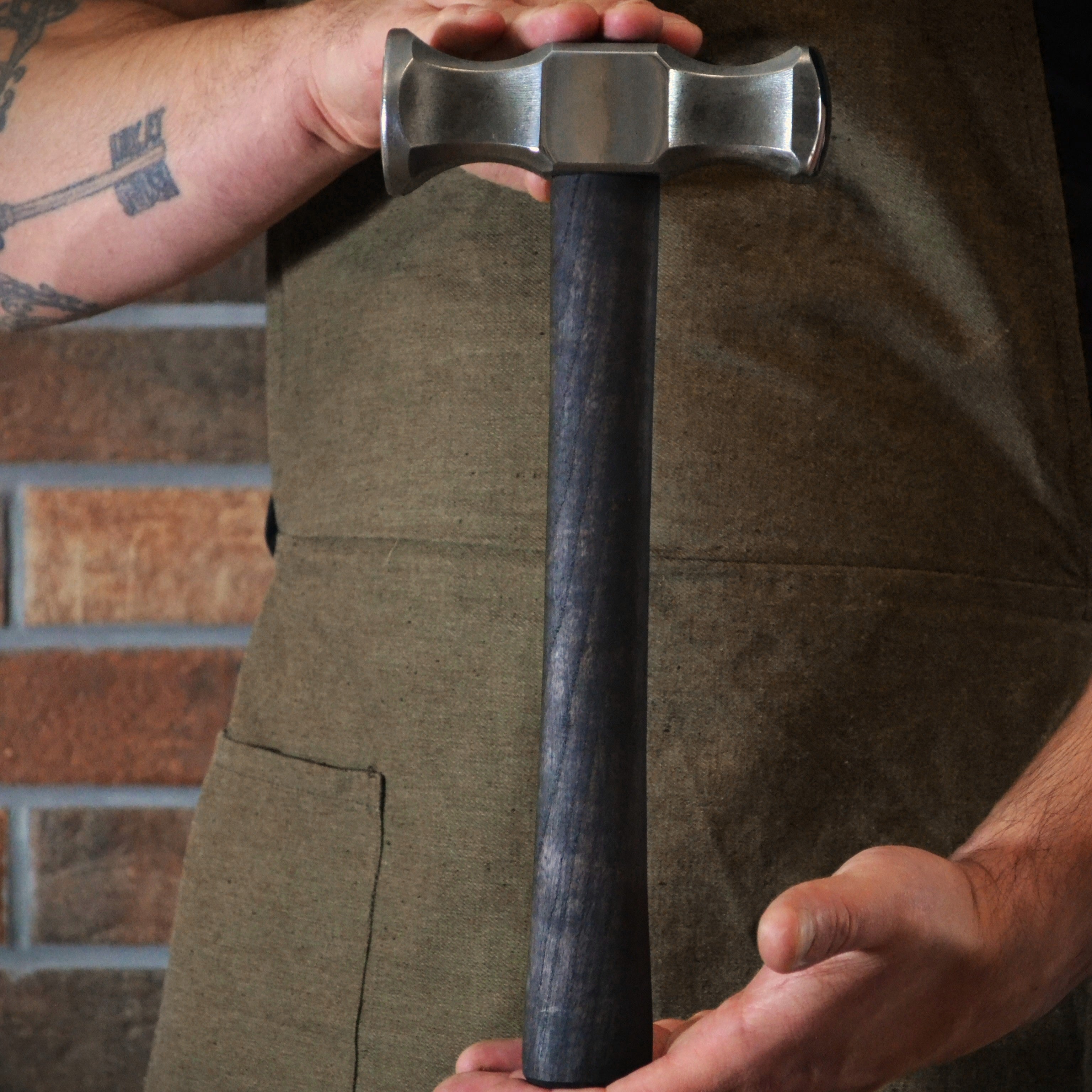 Professional Blacksmith Rounding Hammer – 2lb Forged Steel Hammer | Double-Faced Tool for Forging & Shaping