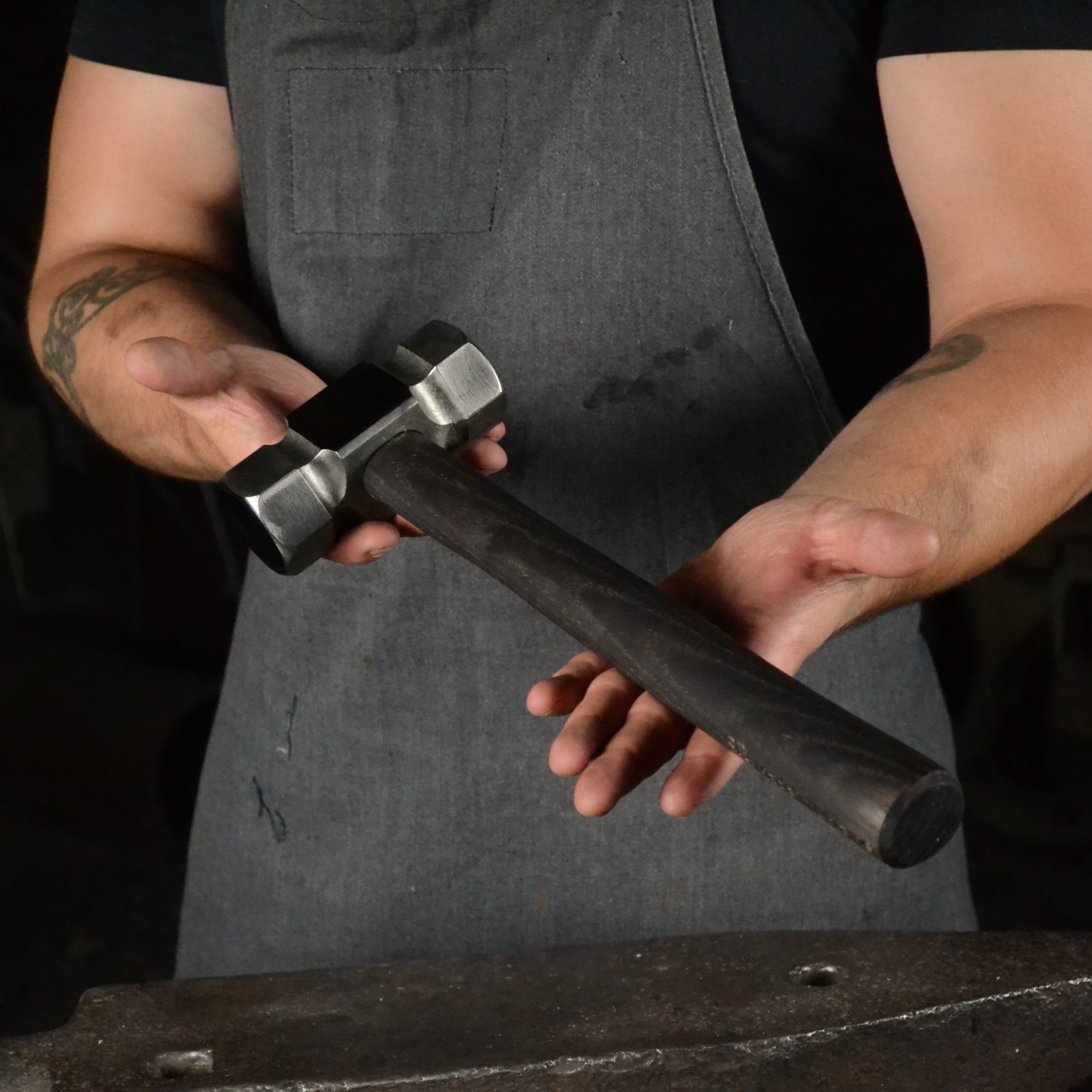 Rounding Forging Blacksmith Hammer 3lb Hardness Rockwell 52–55 (HRC)