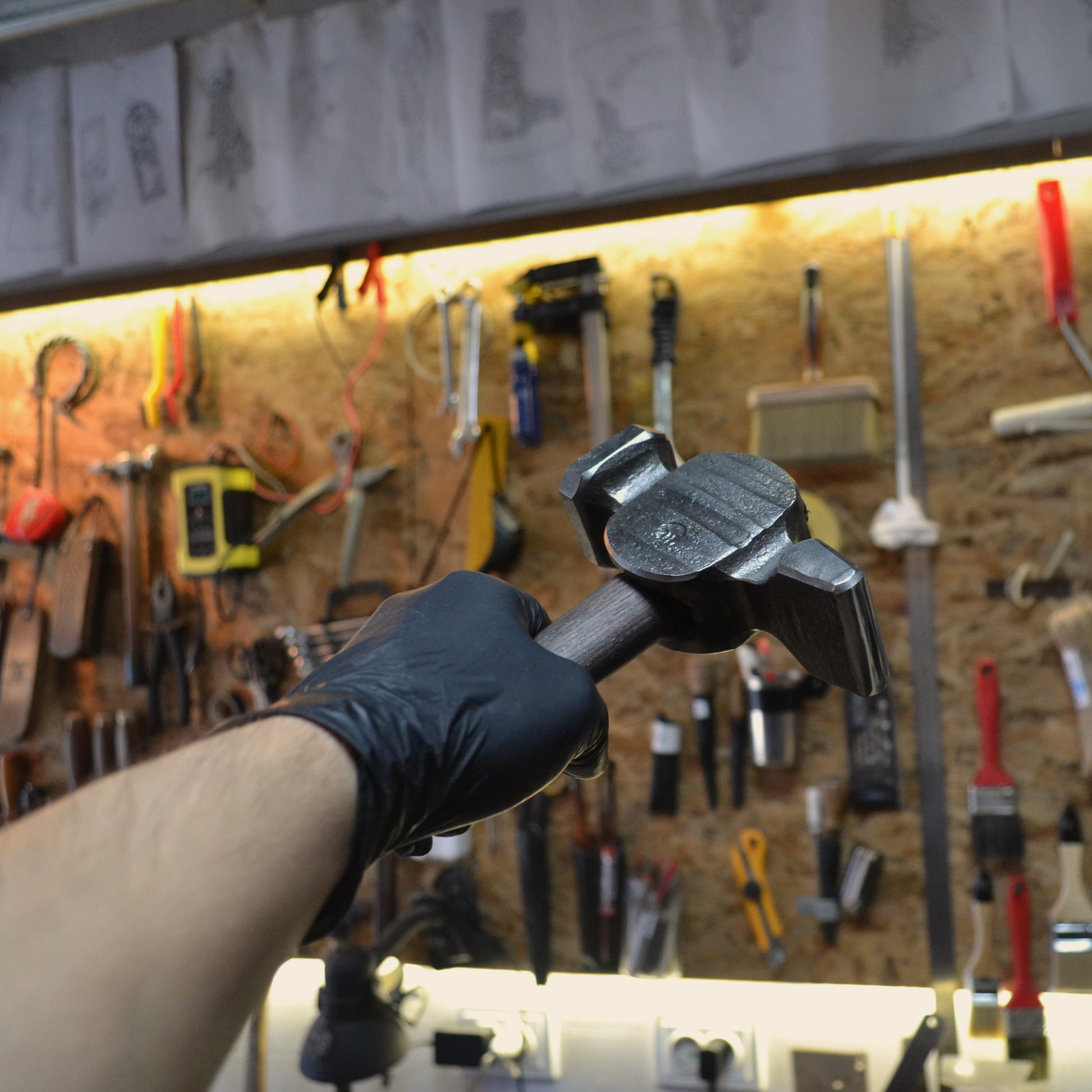Blacksmith Cross Peen Hammer – Forged Steel Hammer for Metalworking & Forging