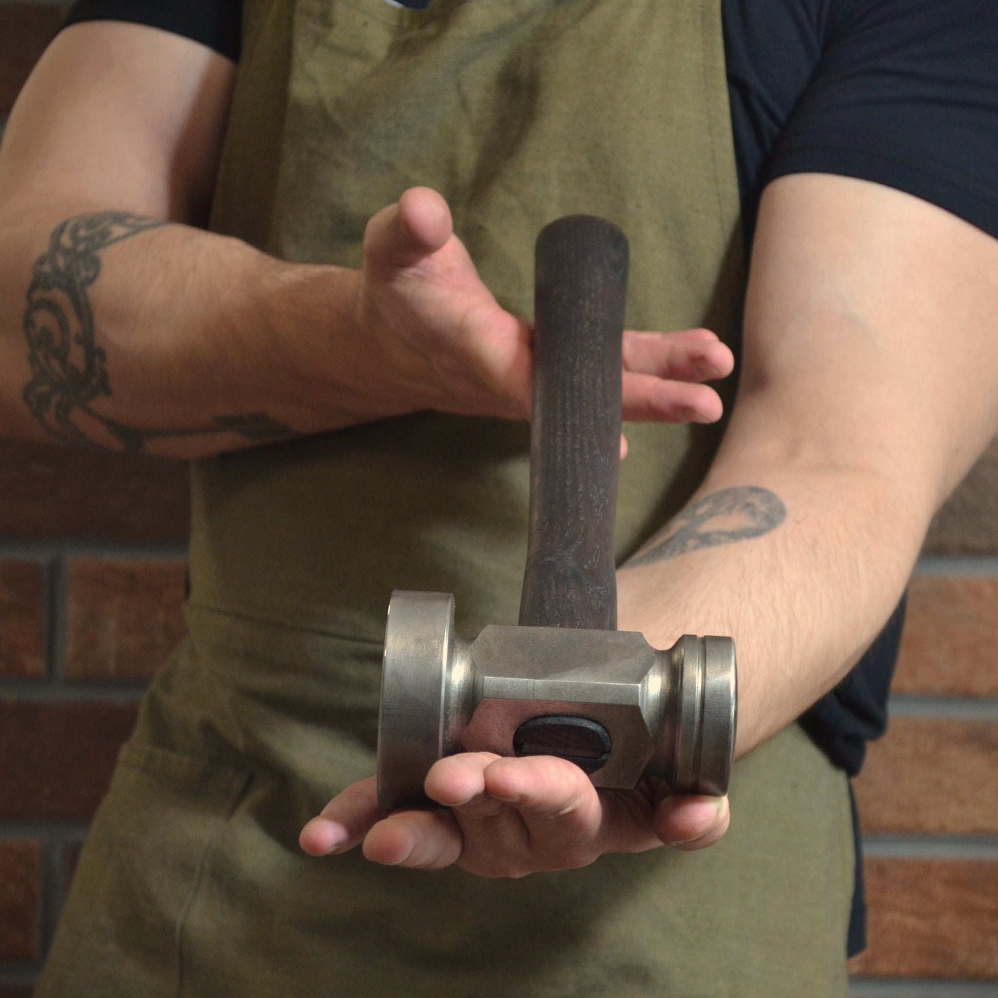 Blacksmith Flatter Hammer: Forged AISI 1045 Steel, Oiled Ash Handle
