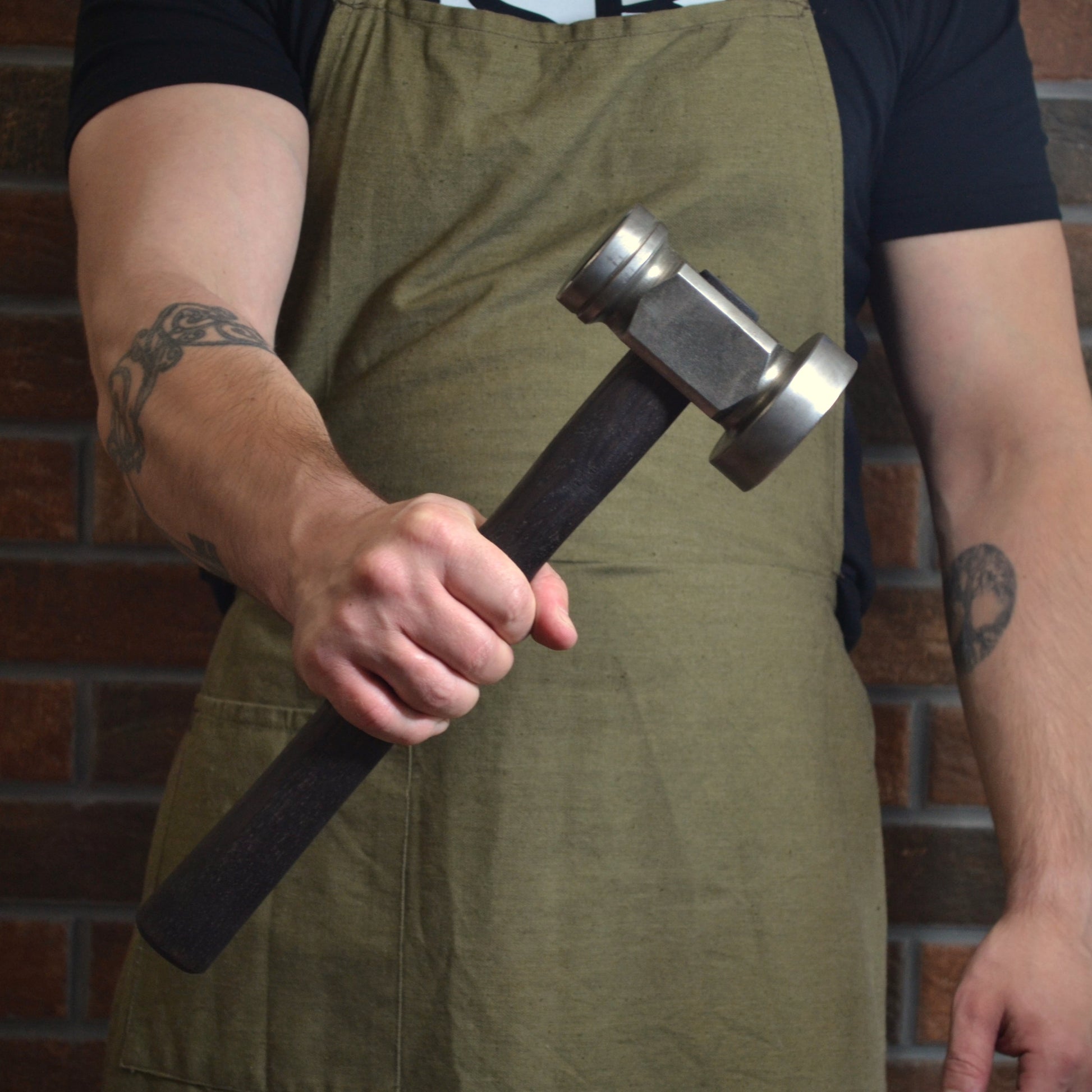 Blacksmith Flatter Hammer: Forged AISI 1045 Steel, Oiled Ash Handle