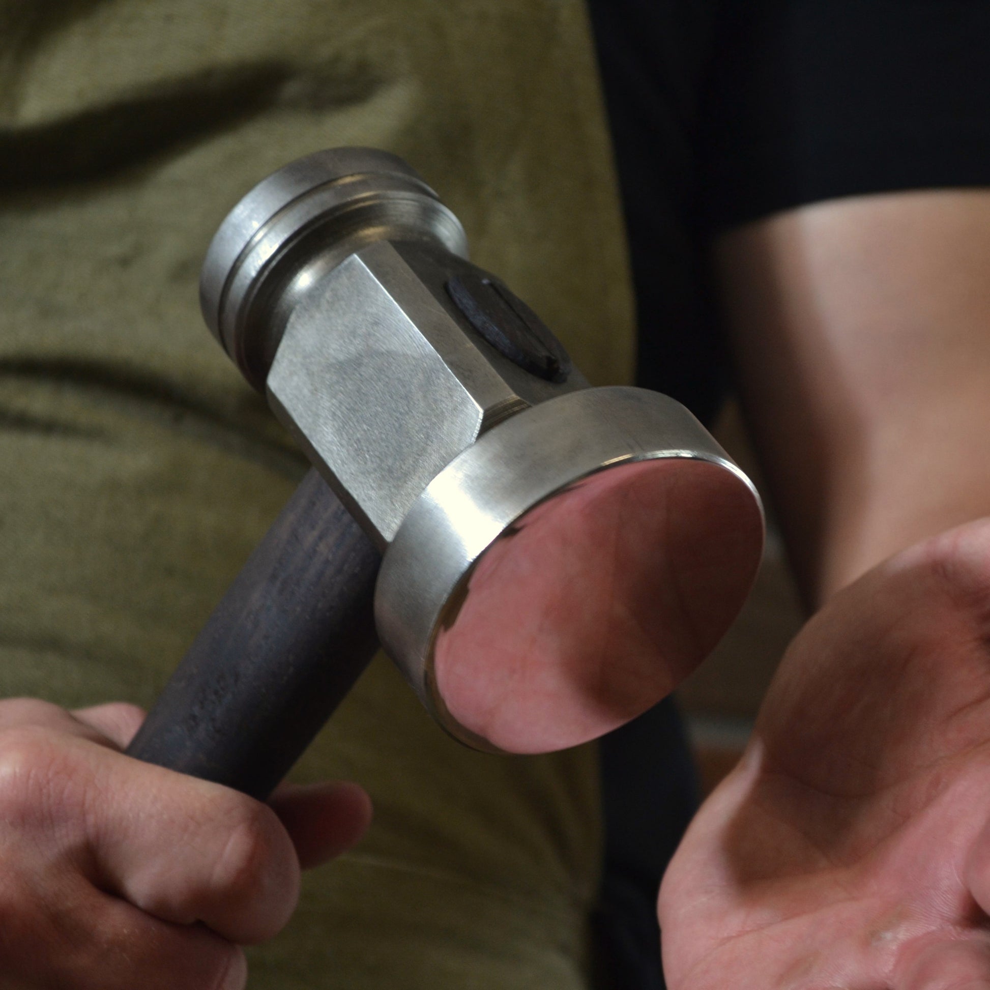 Blacksmith Flatter Hammer: Forged AISI 1045 Steel, Oiled Ash Handle
