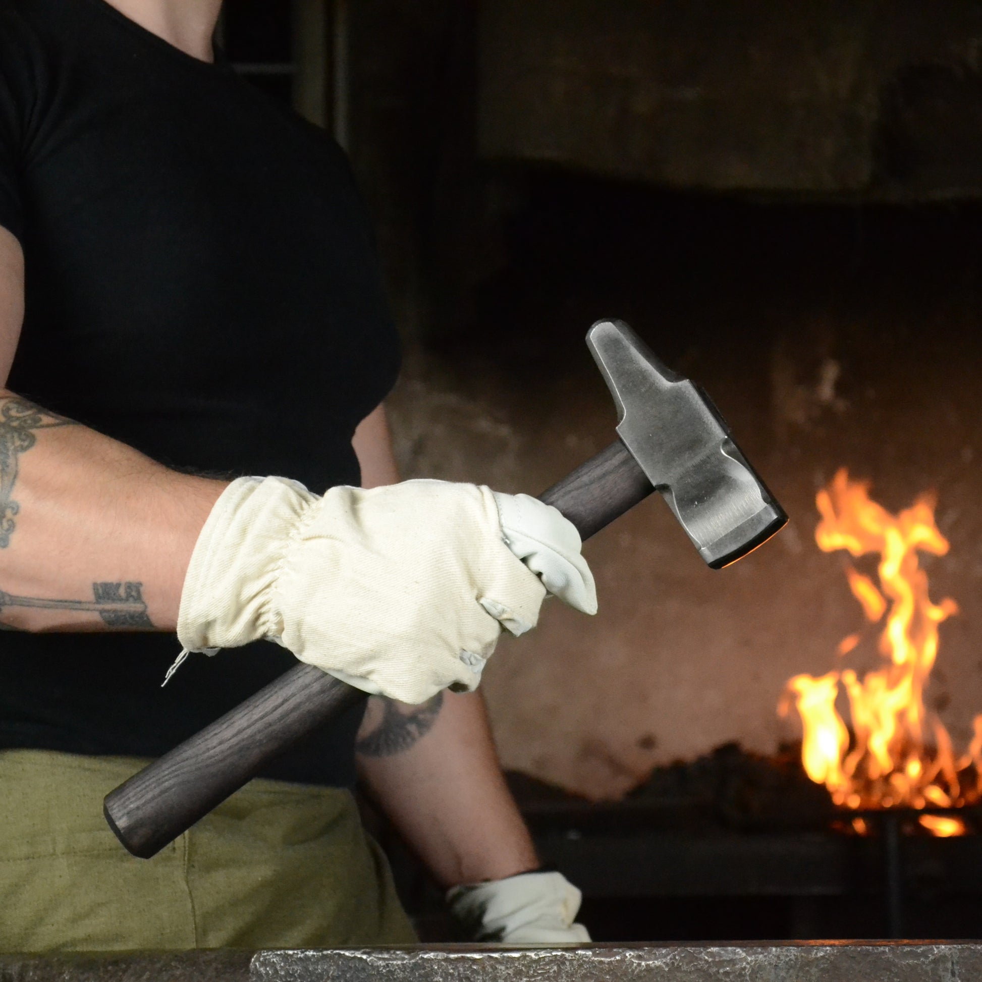 Blacksmith Cross Peen Hammer – Hand Forged AISI 1080 High Carbon Steel – 3lbs  – 54–55 HRC