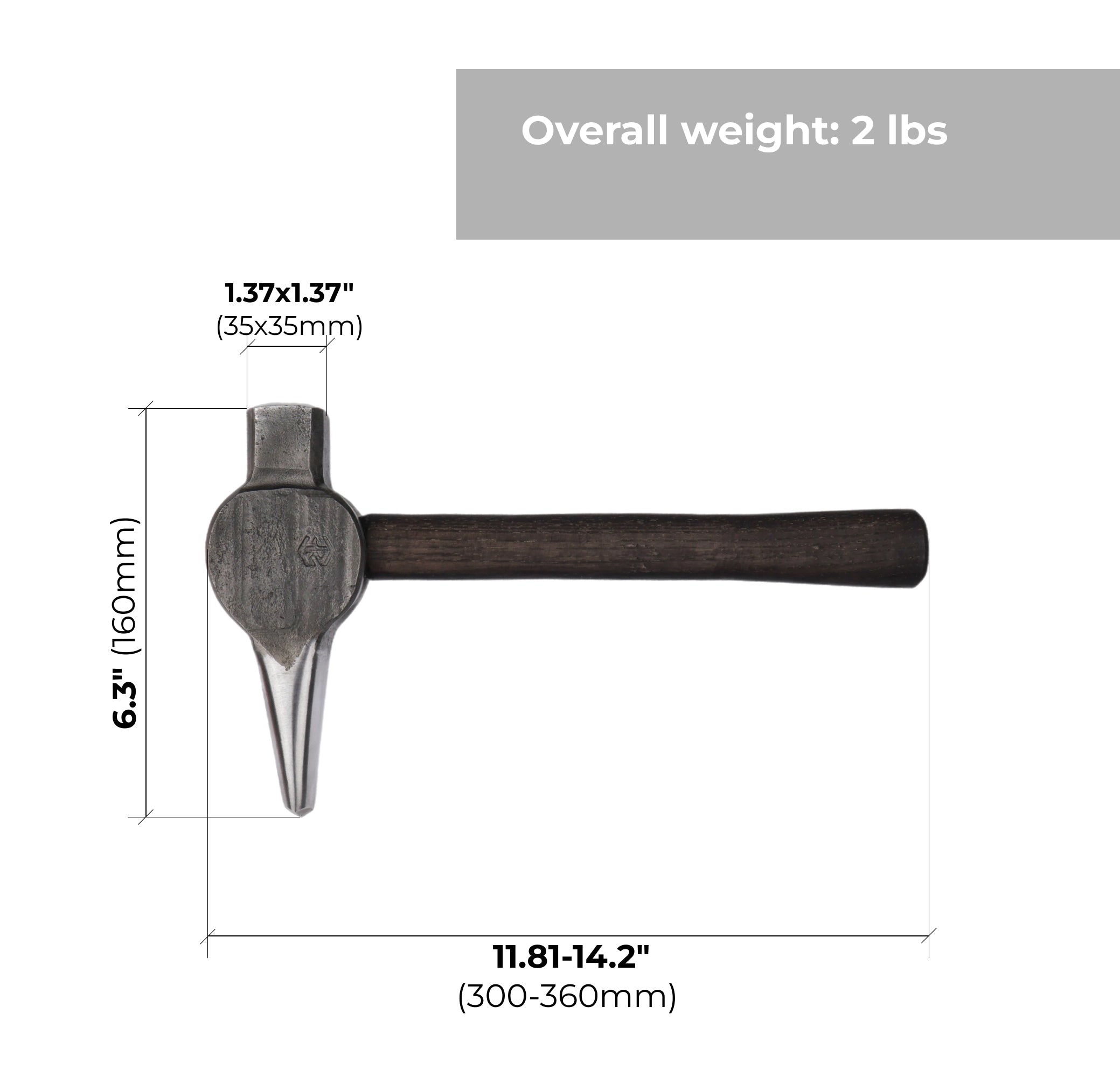 Blacksmithing Eye Punch Hammer for Hot Forging 2.5 lbs