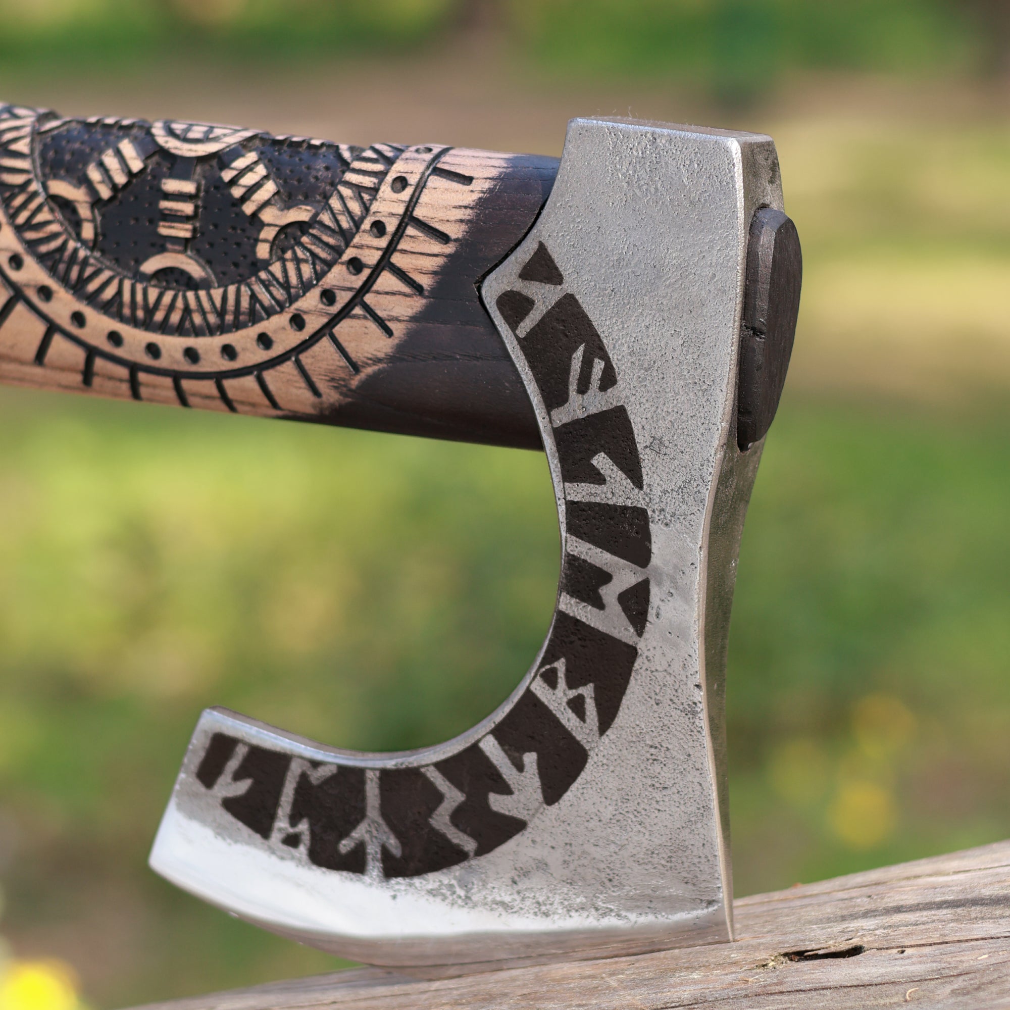 Hand forged axe “OTHALA” with leather cover