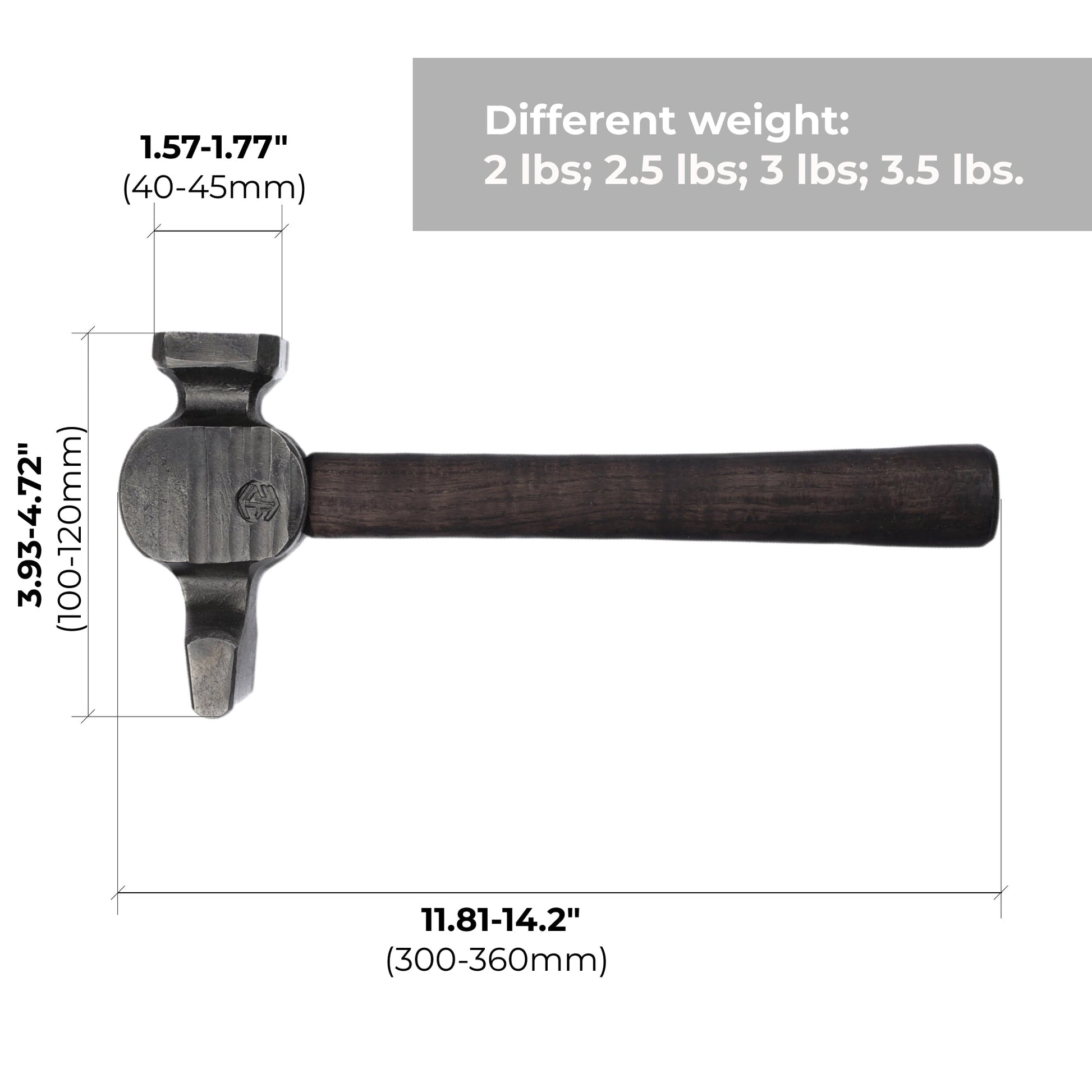 Blacksmith Cross Peen Hammer – Forged Steel Hammer for Metalworking & Forging - StrictBlacksmith