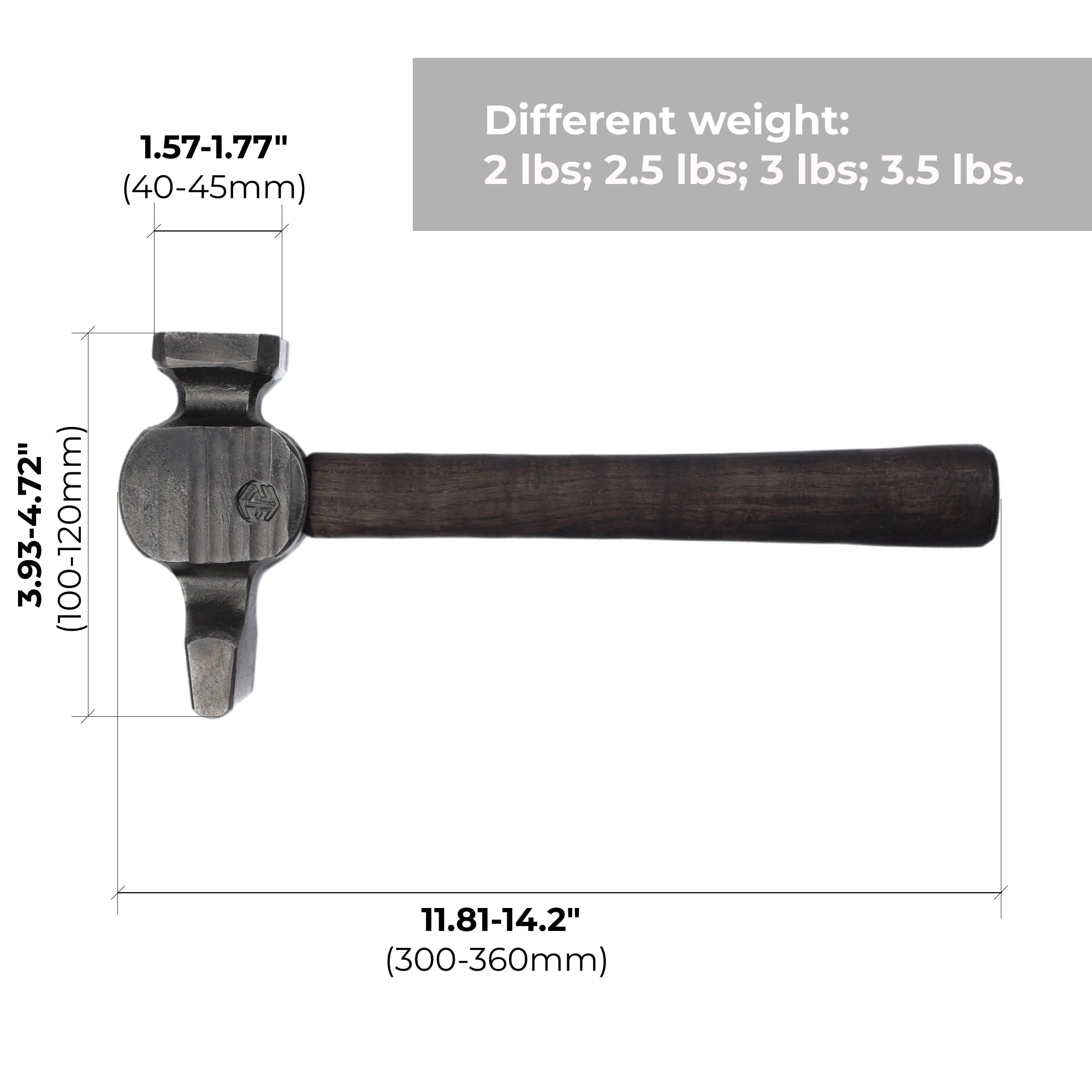 Blacksmith Cross Peen Hammer – Forged Steel Hammer for Metalworking & Forging - StrictBlacksmith