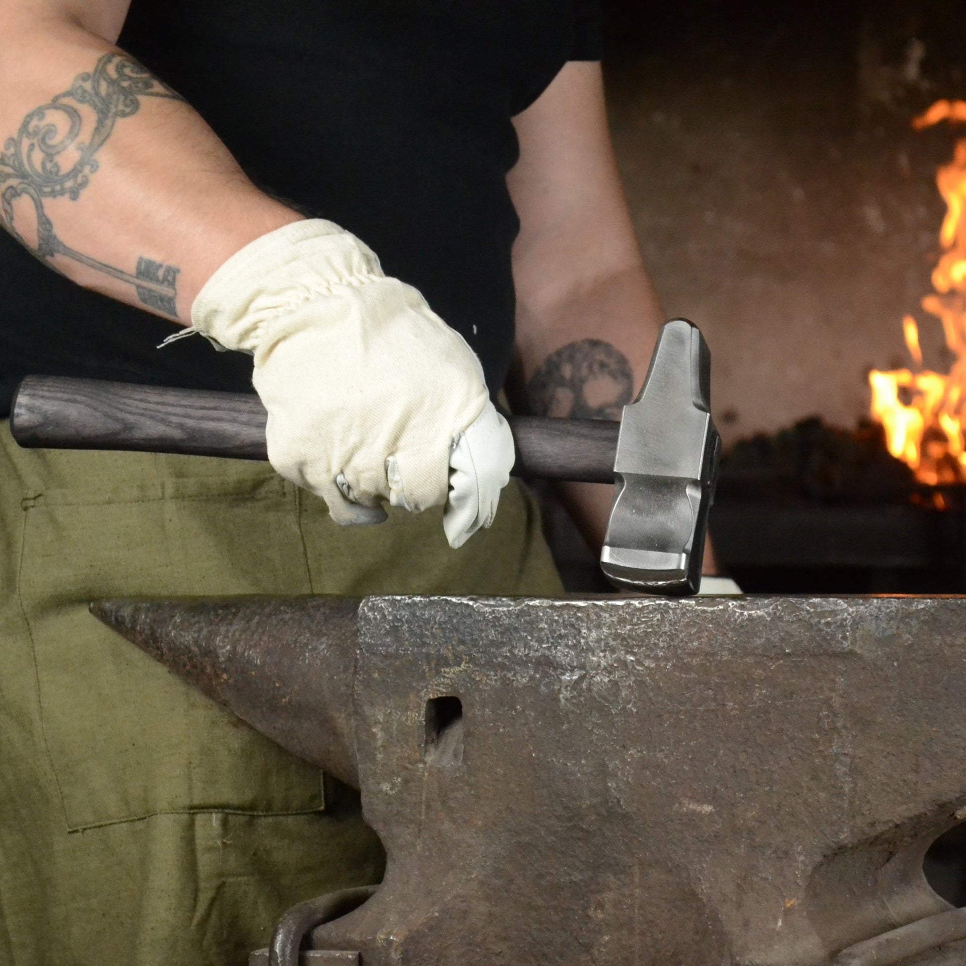 Blacksmith Cross Peen Hammer – Hand Forged AISI 1080 High Carbon Steel – 3lbs – 54–55 HRC - StrictBlacksmith