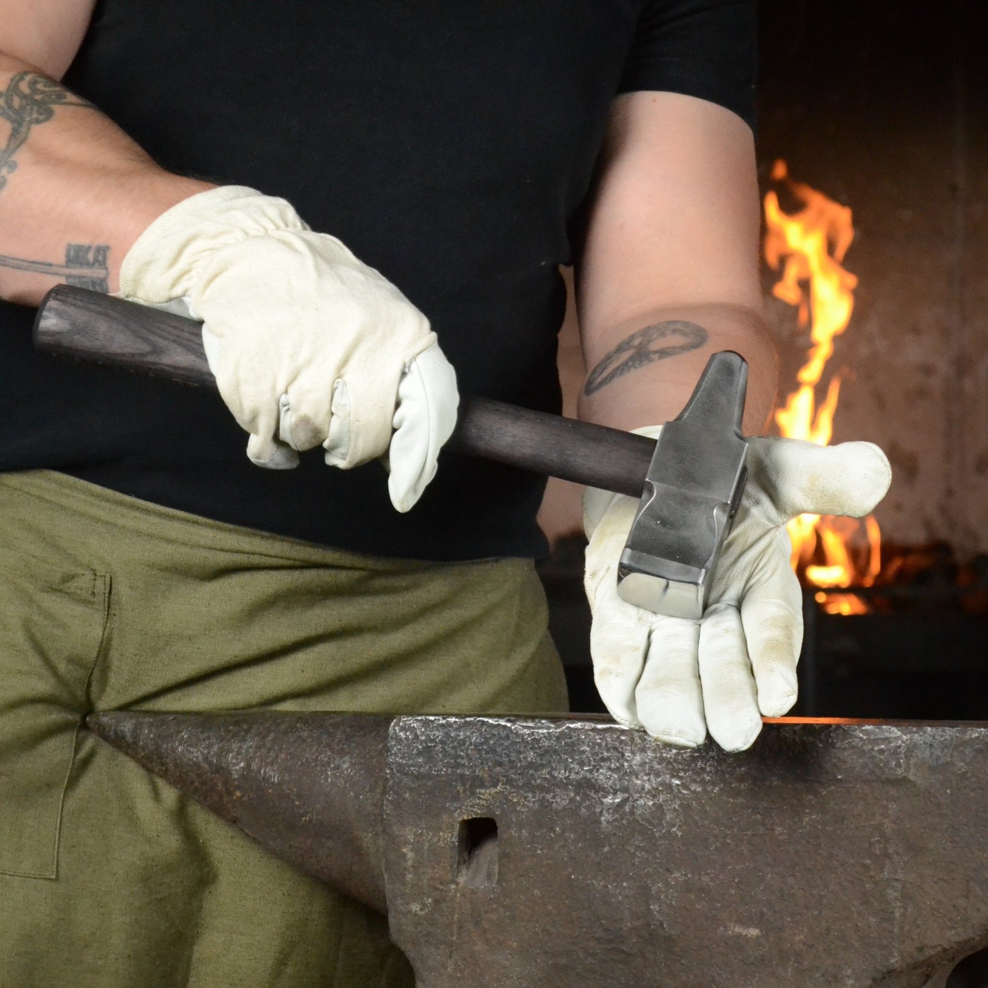 Blacksmith Cross Peen Hammer – Hand Forged AISI 1080 High Carbon Steel – 3lbs – 54–55 HRC - StrictBlacksmith