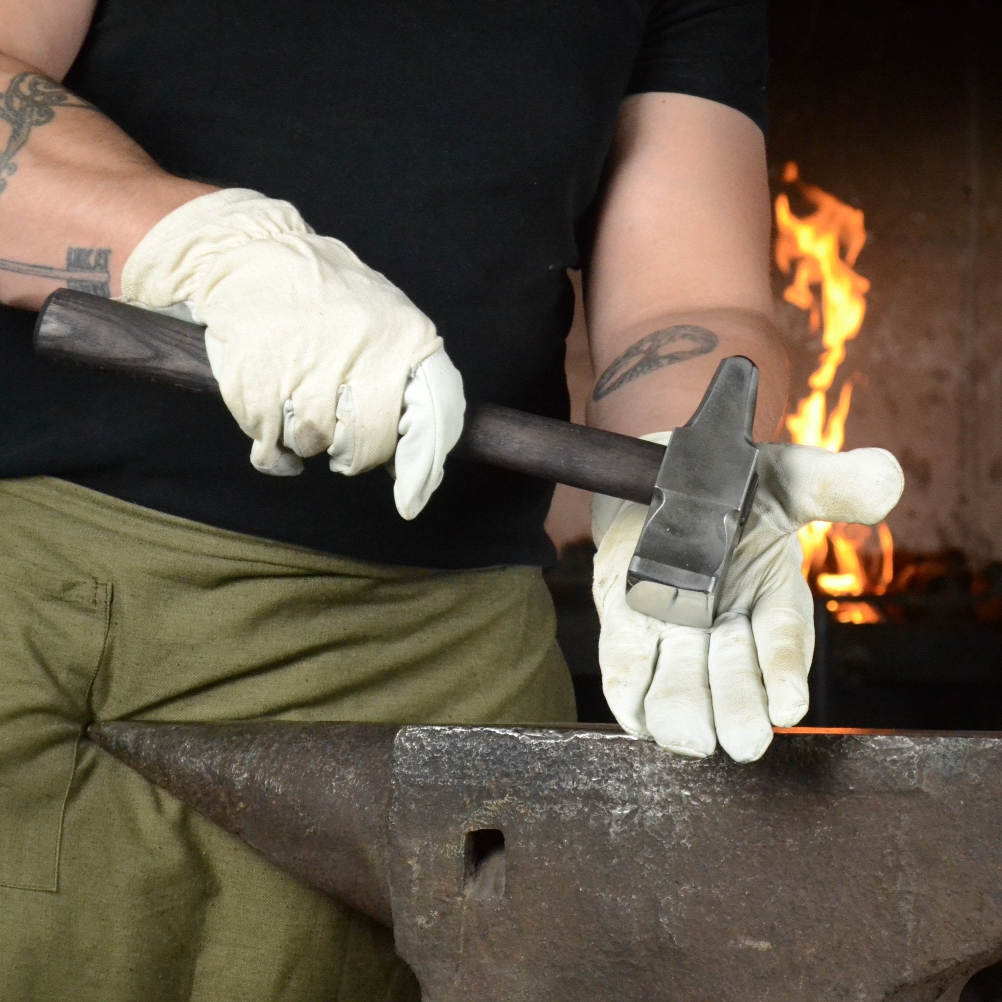 Blacksmith Cross Peen Hammer – Hand Forged AISI 1080 High Carbon Steel – 3lbs – 54–55 HRC - StrictBlacksmith