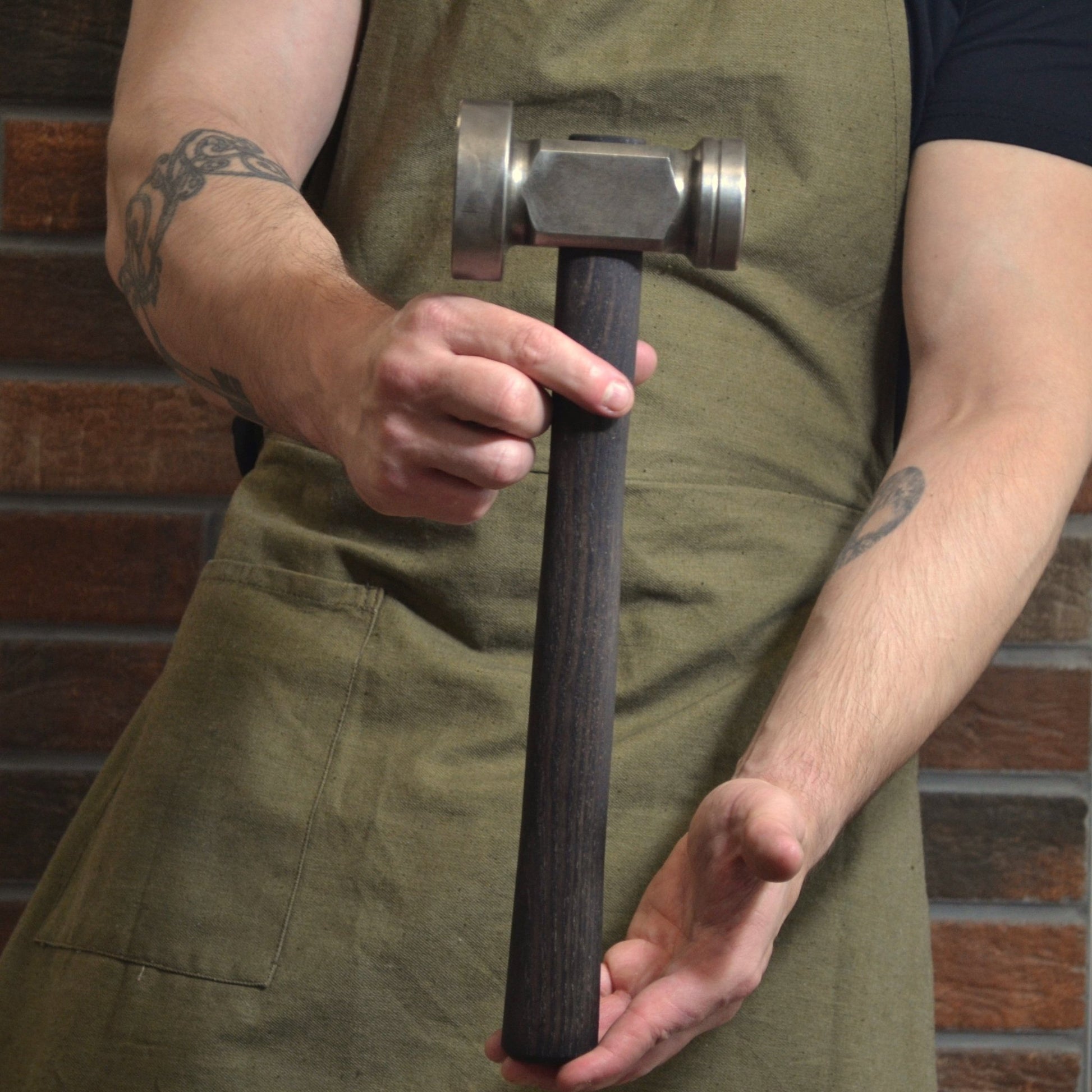 Blacksmith Flatter Hammer: Forged AISI 1045 Steel, Oiled Ash Handle - StrictBlacksmith