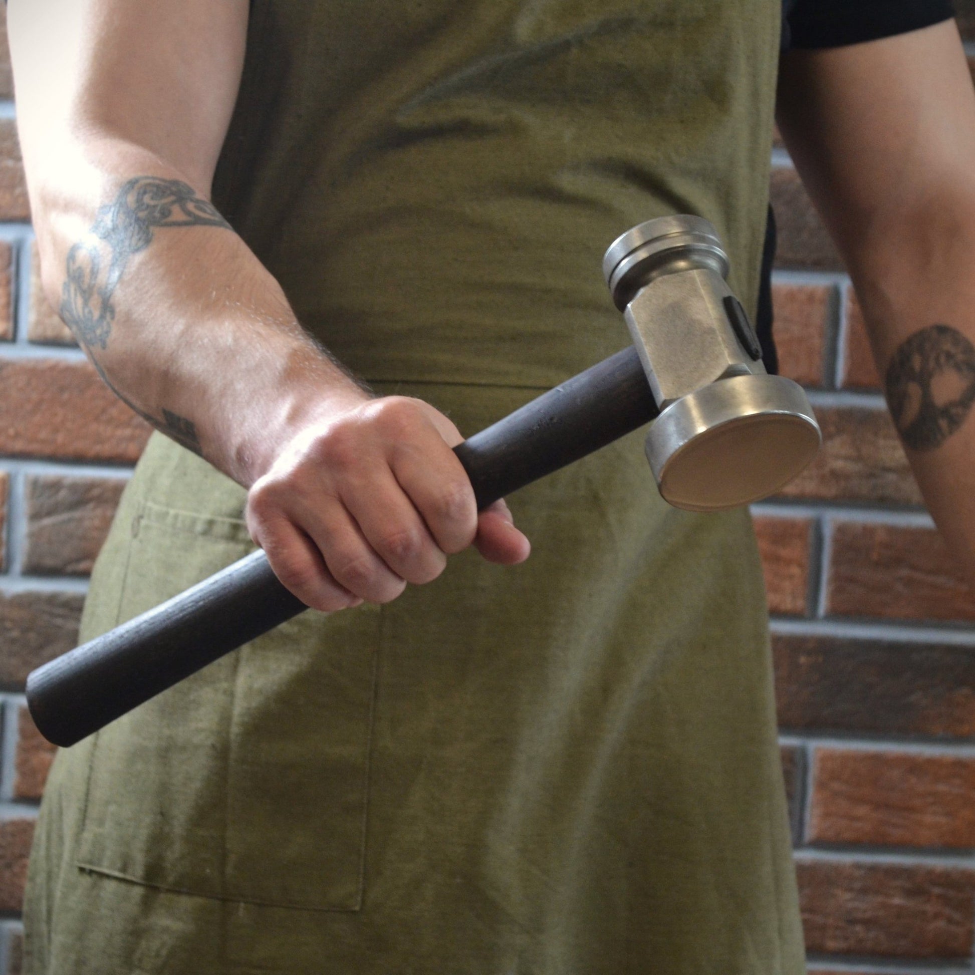 Blacksmith Flatter Hammer: Forged AISI 1045 Steel, Oiled Ash Handle - StrictBlacksmith