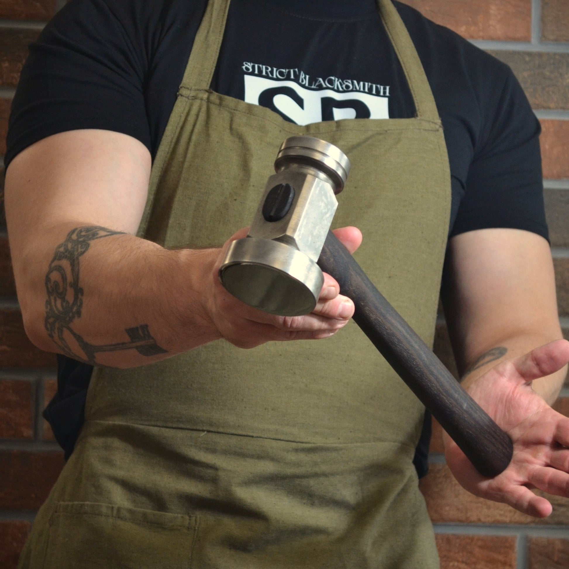 Blacksmith Flatter Hammer: Forged AISI 1045 Steel, Oiled Ash Handle - StrictBlacksmith