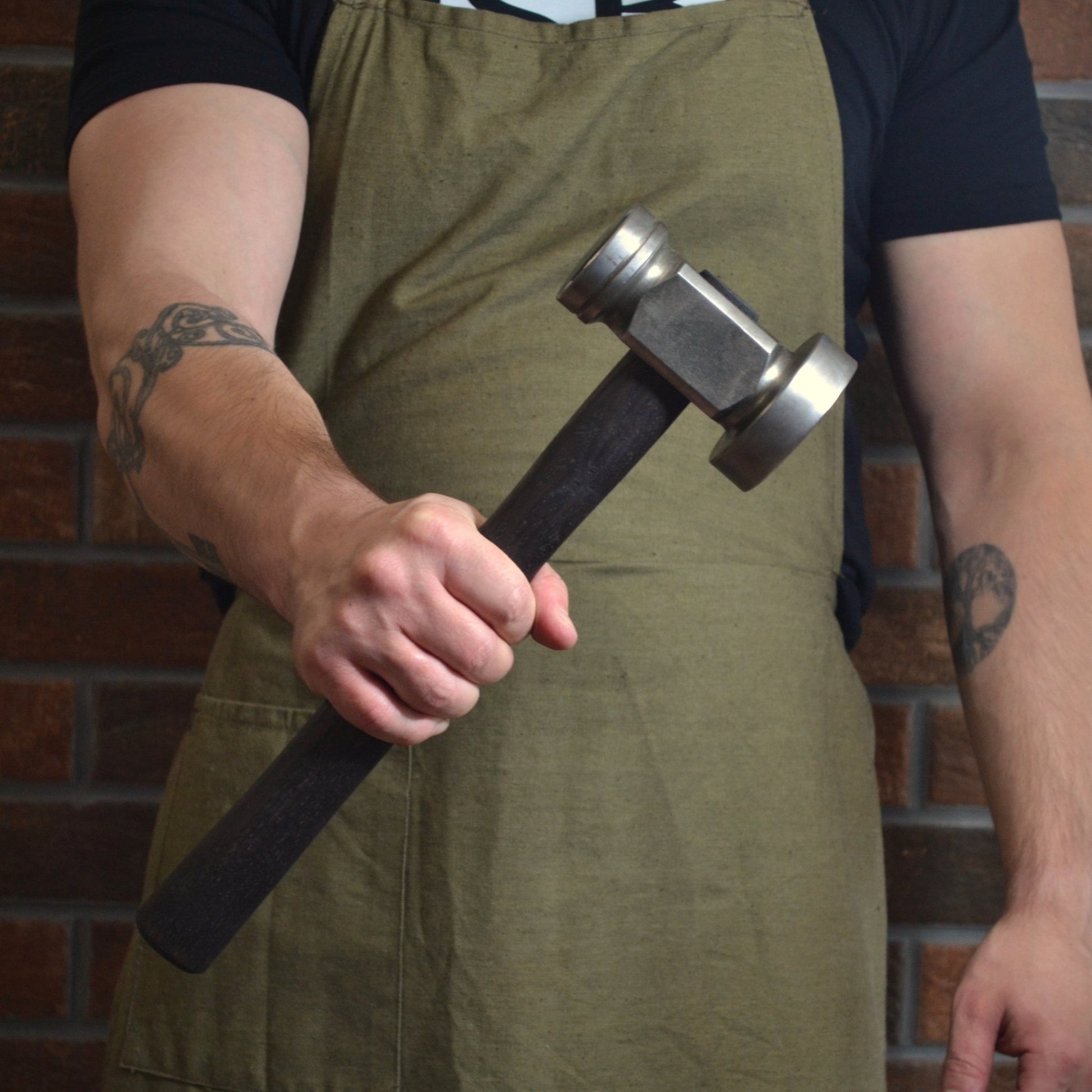 Blacksmith Flatter Hammer: Forged AISI 1045 Steel, Oiled Ash Handle - StrictBlacksmith