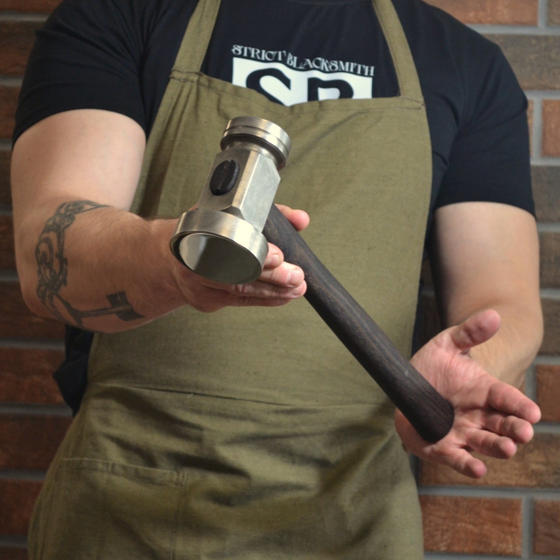 Blacksmith Flatter Hammer: Forged AISI 1045 Steel, Oiled Ash Handle - StrictBlacksmith