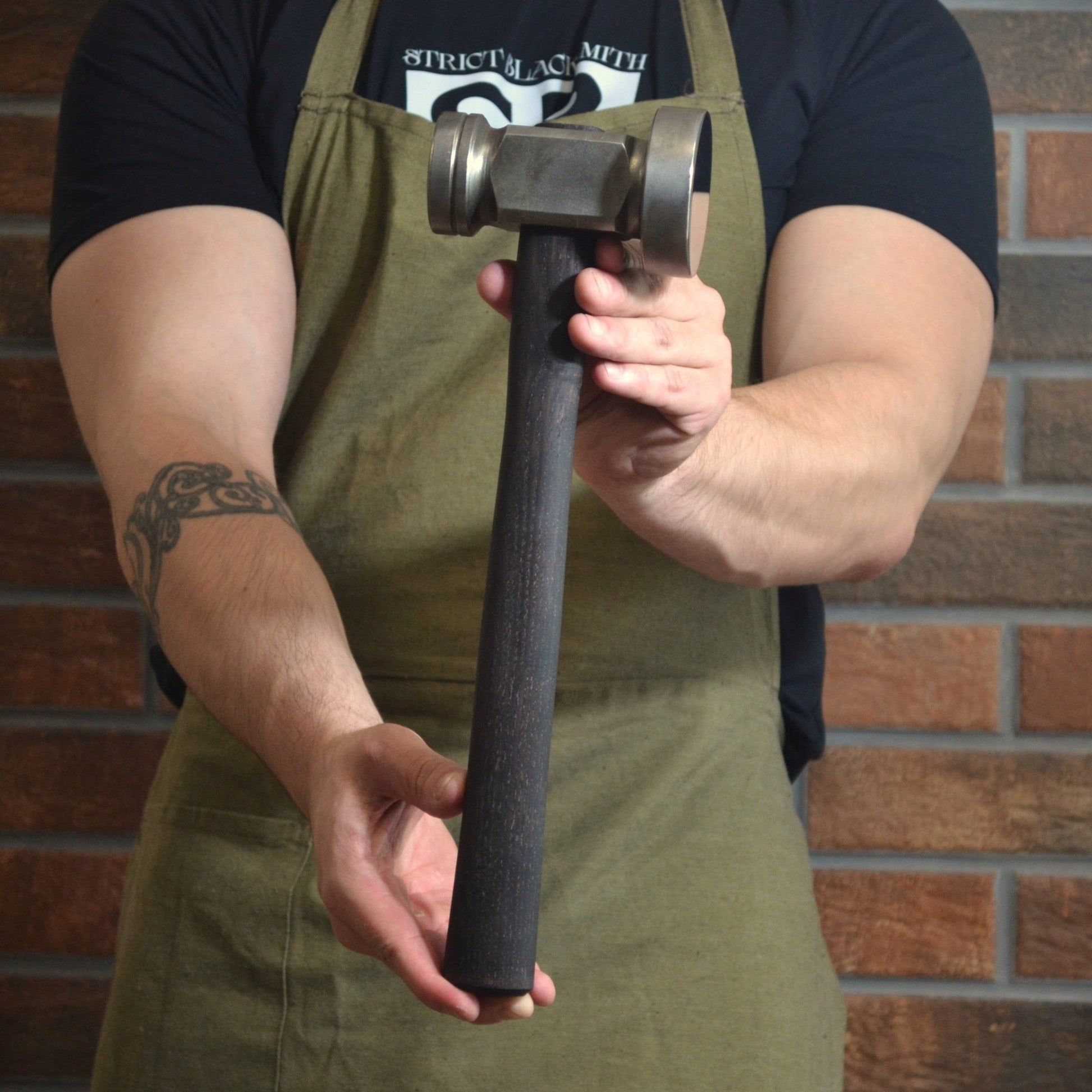 Blacksmith Flatter Hammer: Forged AISI 1045 Steel, Oiled Ash Handle - StrictBlacksmith