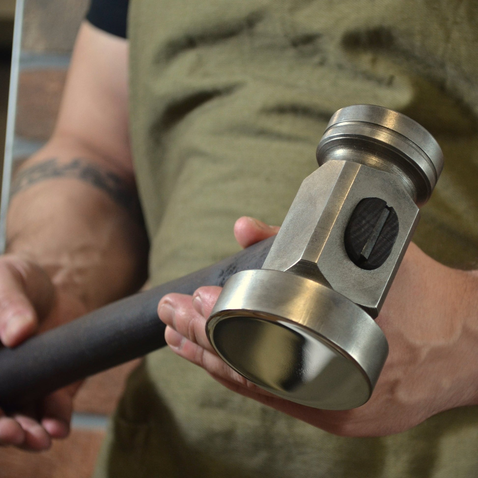 Blacksmith Flatter Hammer: Forged AISI 1045 Steel, Oiled Ash Handle - StrictBlacksmith
