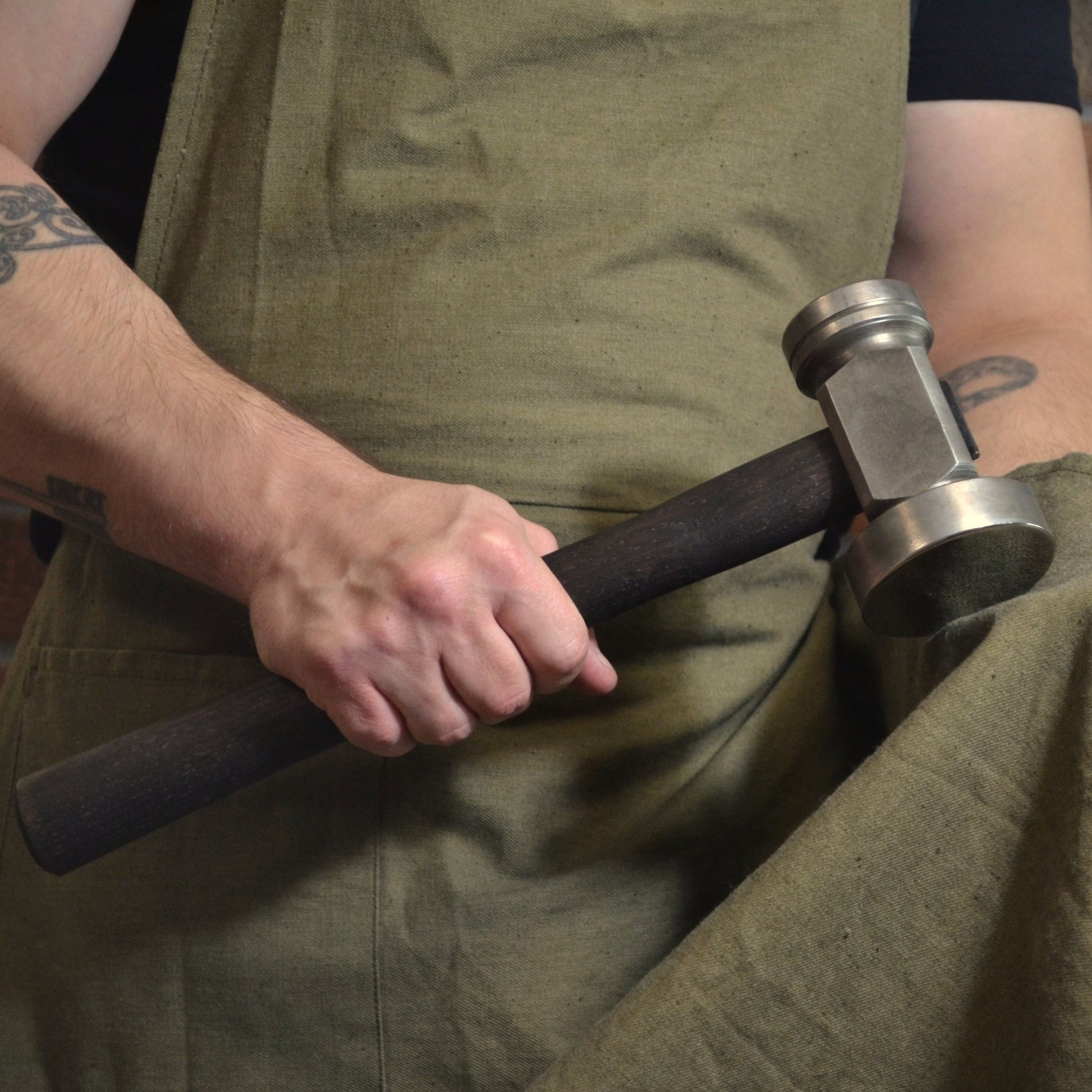 Blacksmith Flatter Hammer: Forged AISI 1045 Steel, Oiled Ash Handle - StrictBlacksmith