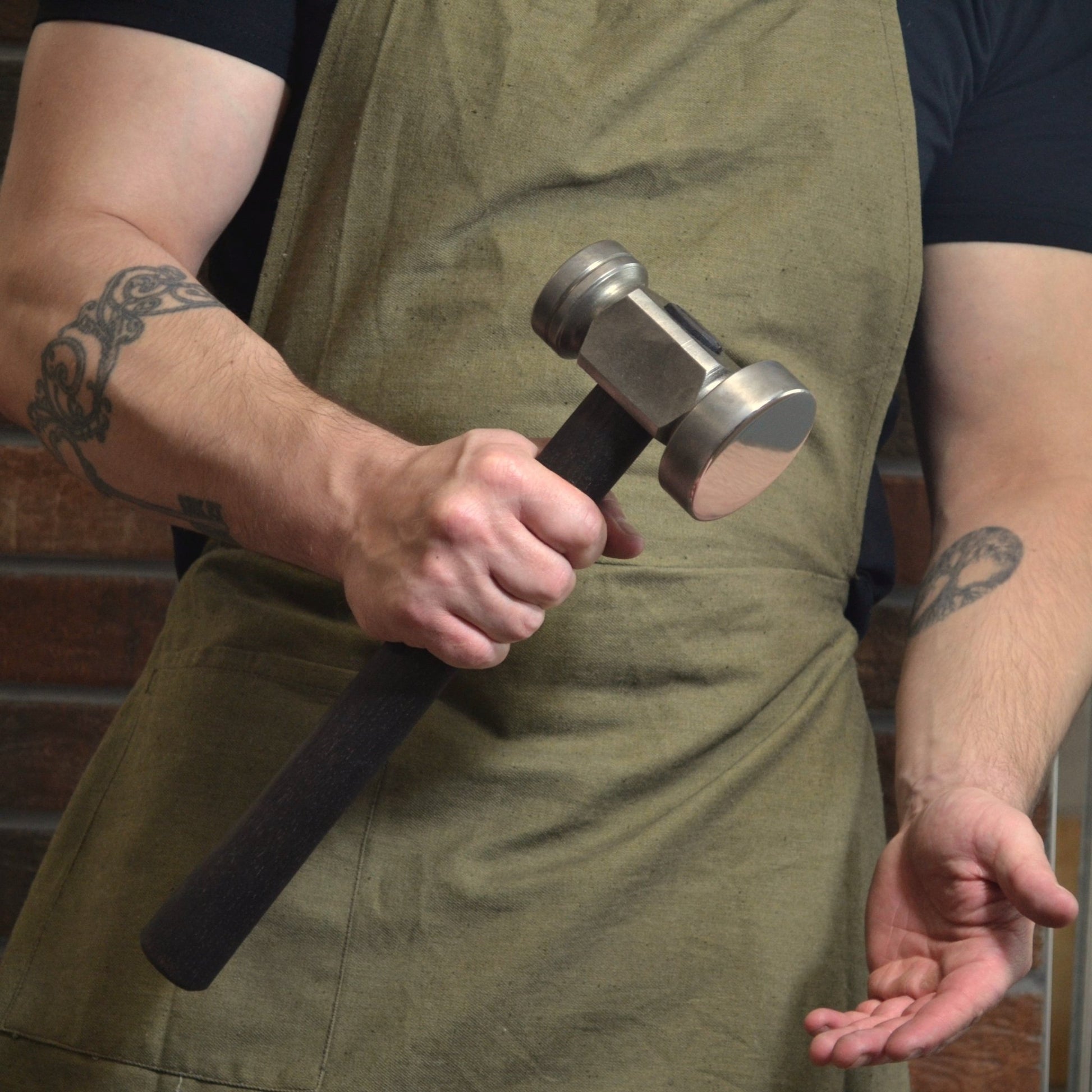 Blacksmith Flatter Hammer: Forged AISI 1045 Steel, Oiled Ash Handle - StrictBlacksmith