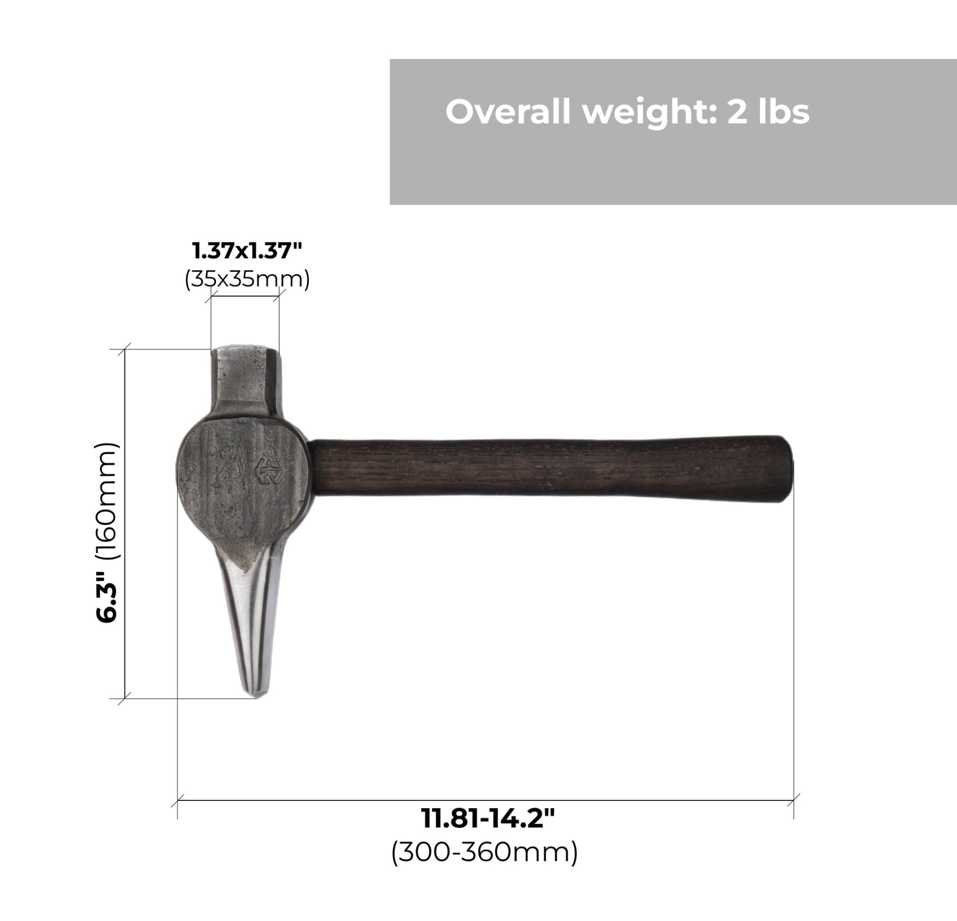 Blacksmithing Eye Punch Hammer for Hot Forging 2.5 lbs - StrictBlacksmith