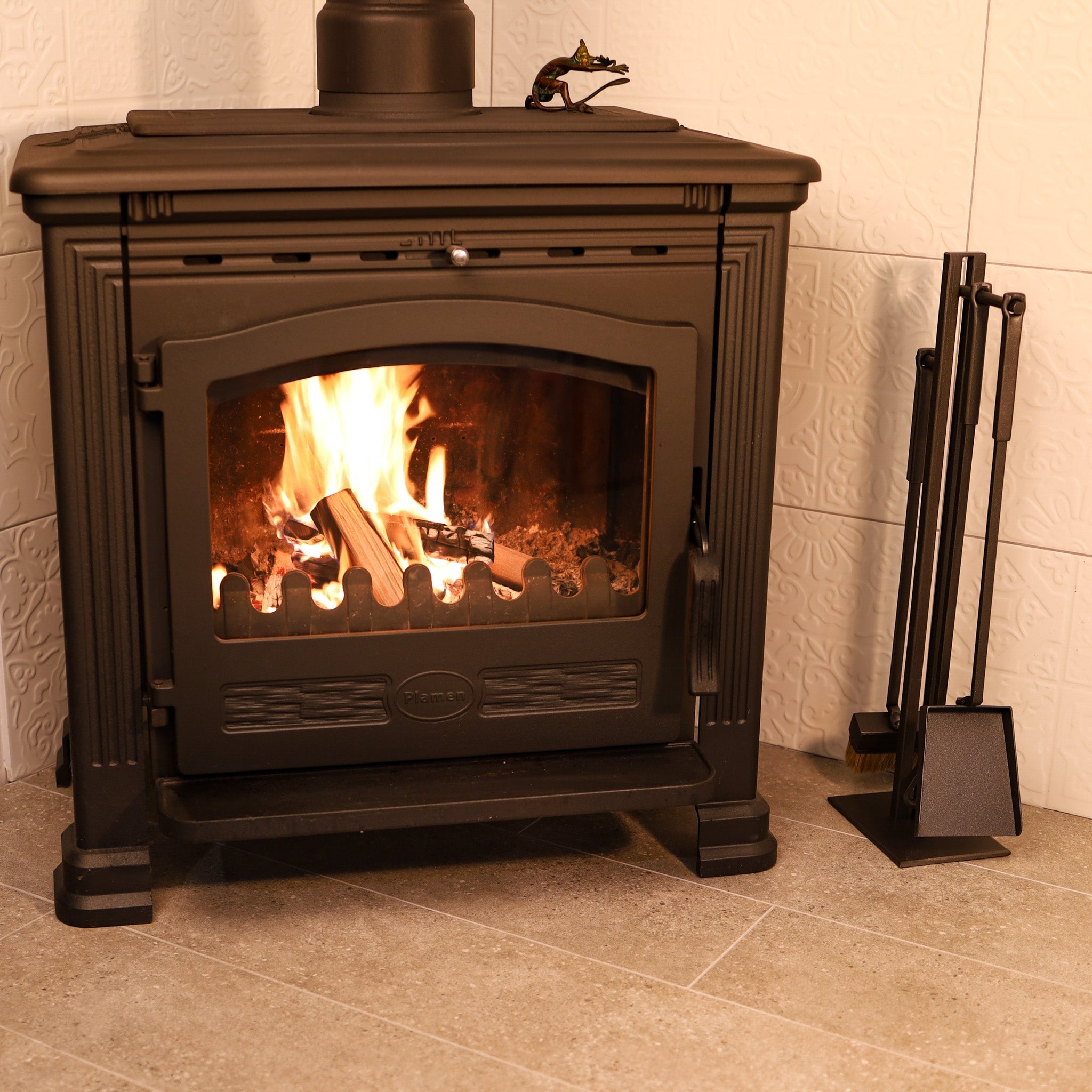 Fireplace Tool Set – Hand Forged Fireplace Accessories - StrictBlacksmith