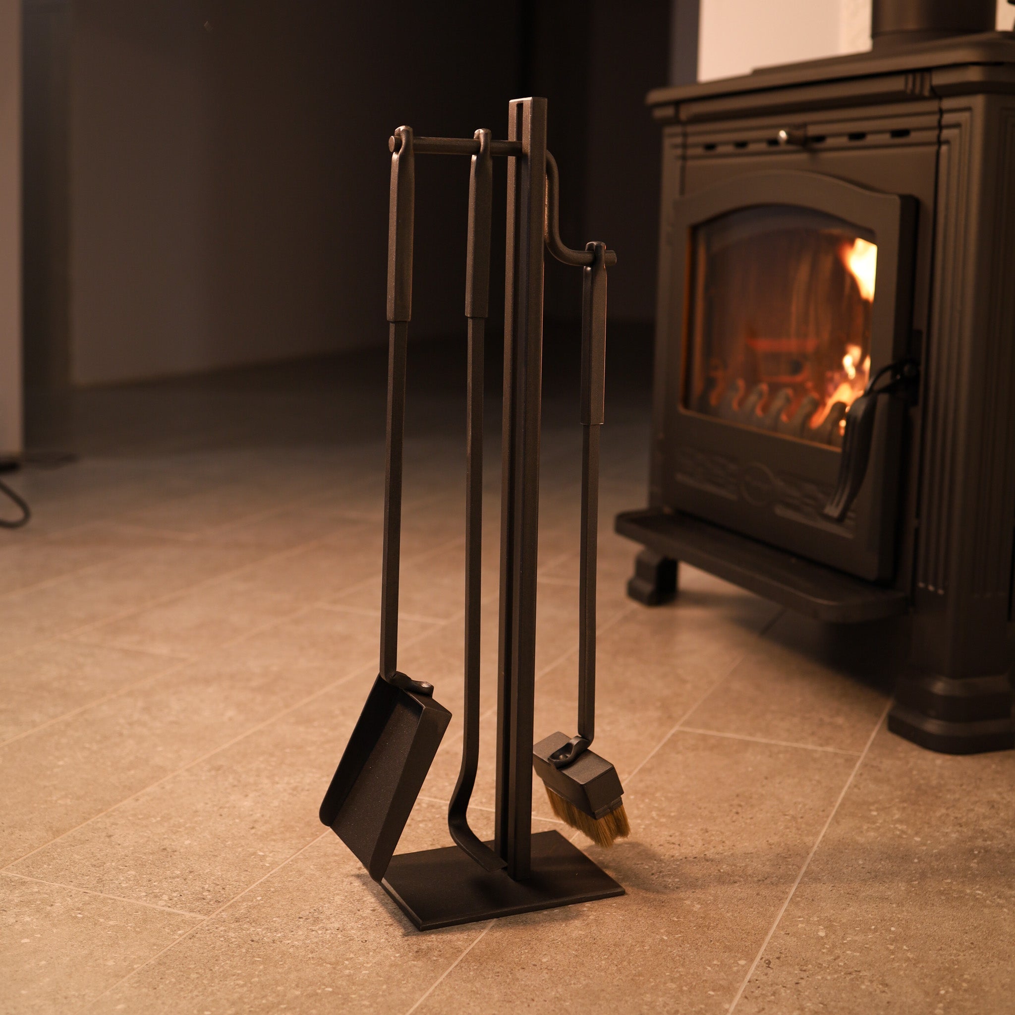 Fireplace Tool Set – Hand Forged Fireplace Accessories - StrictBlacksmith