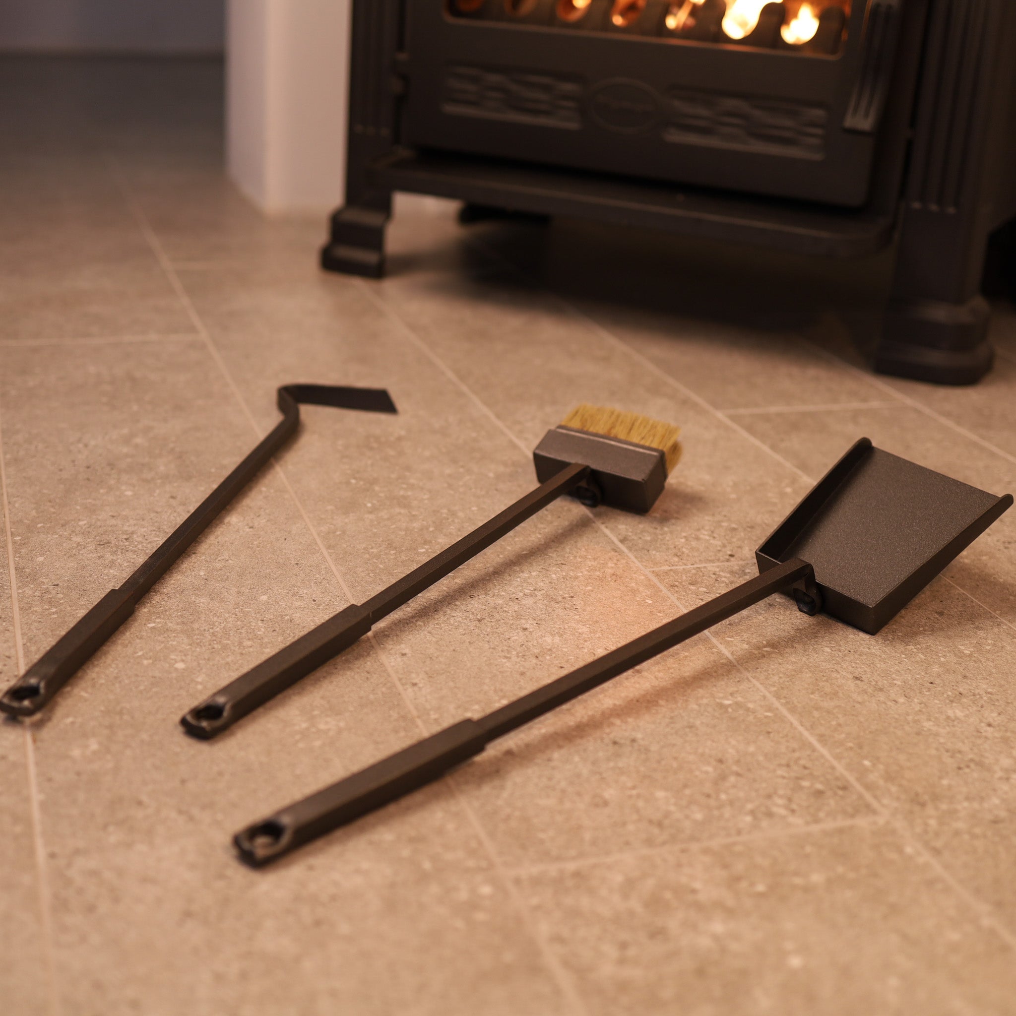 Fireplace Tool Set – Hand Forged Fireplace Accessories - StrictBlacksmith