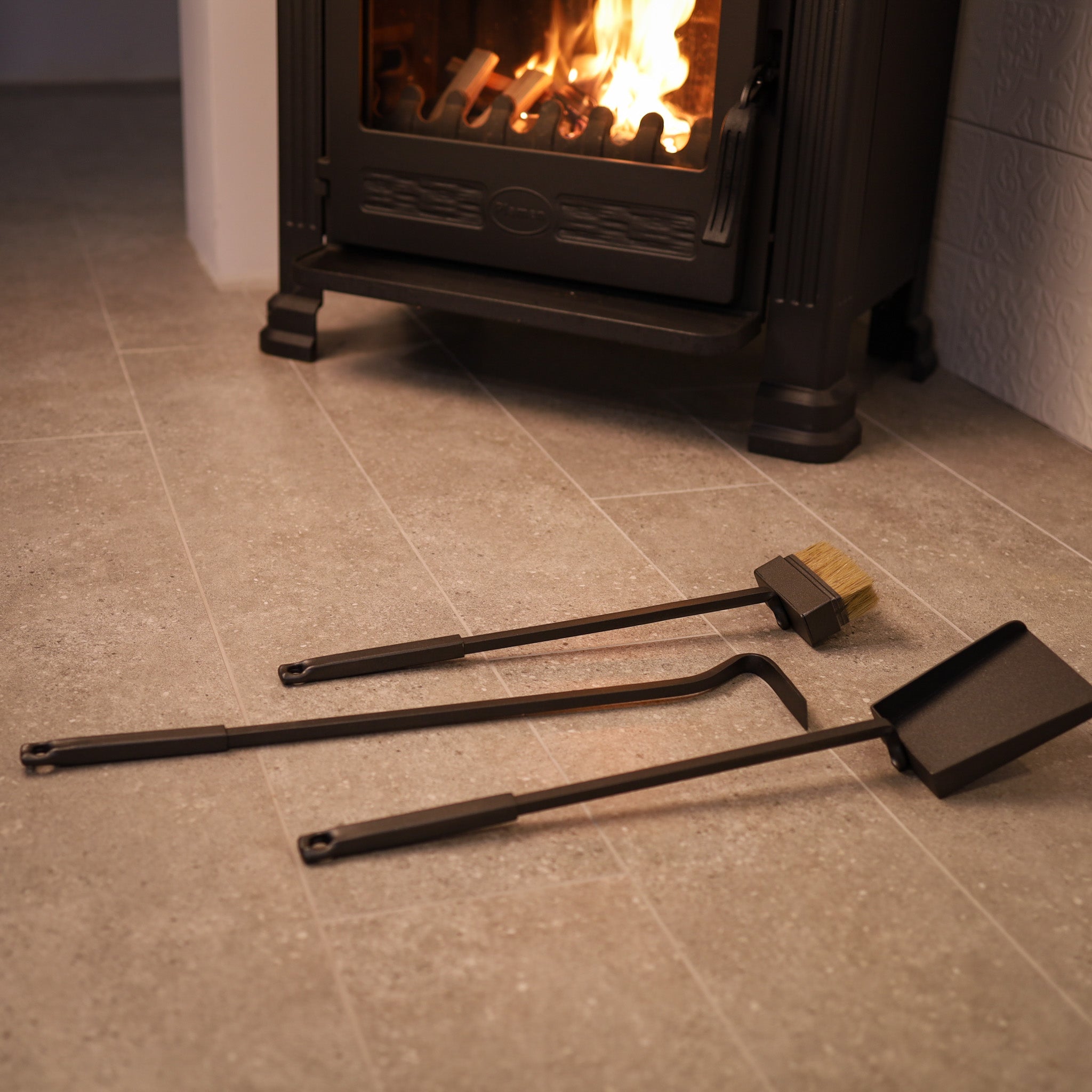Fireplace Tool Set – Hand Forged Fireplace Accessories - StrictBlacksmith