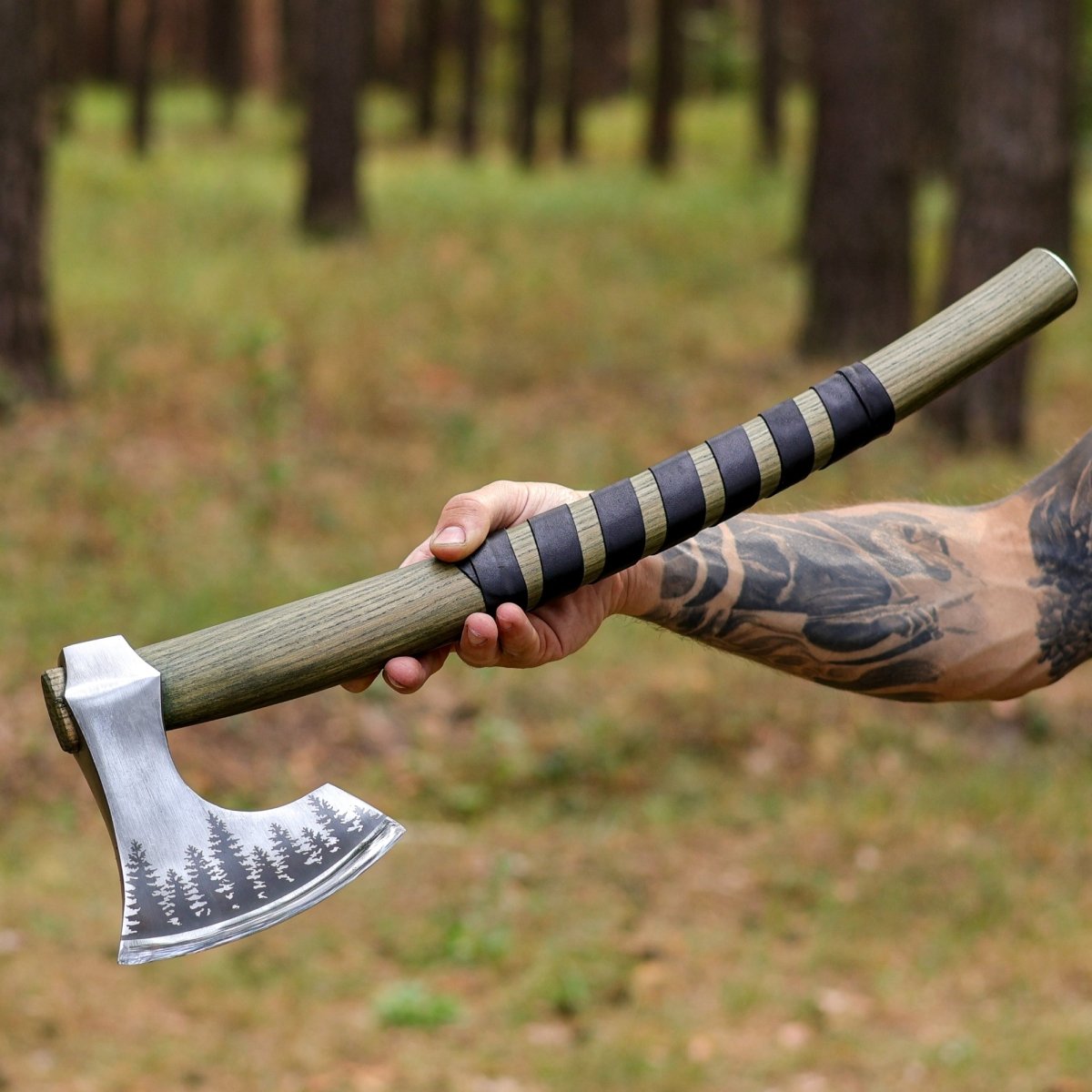 Functional axe "Hermod" with engraved head from AncientSmithy