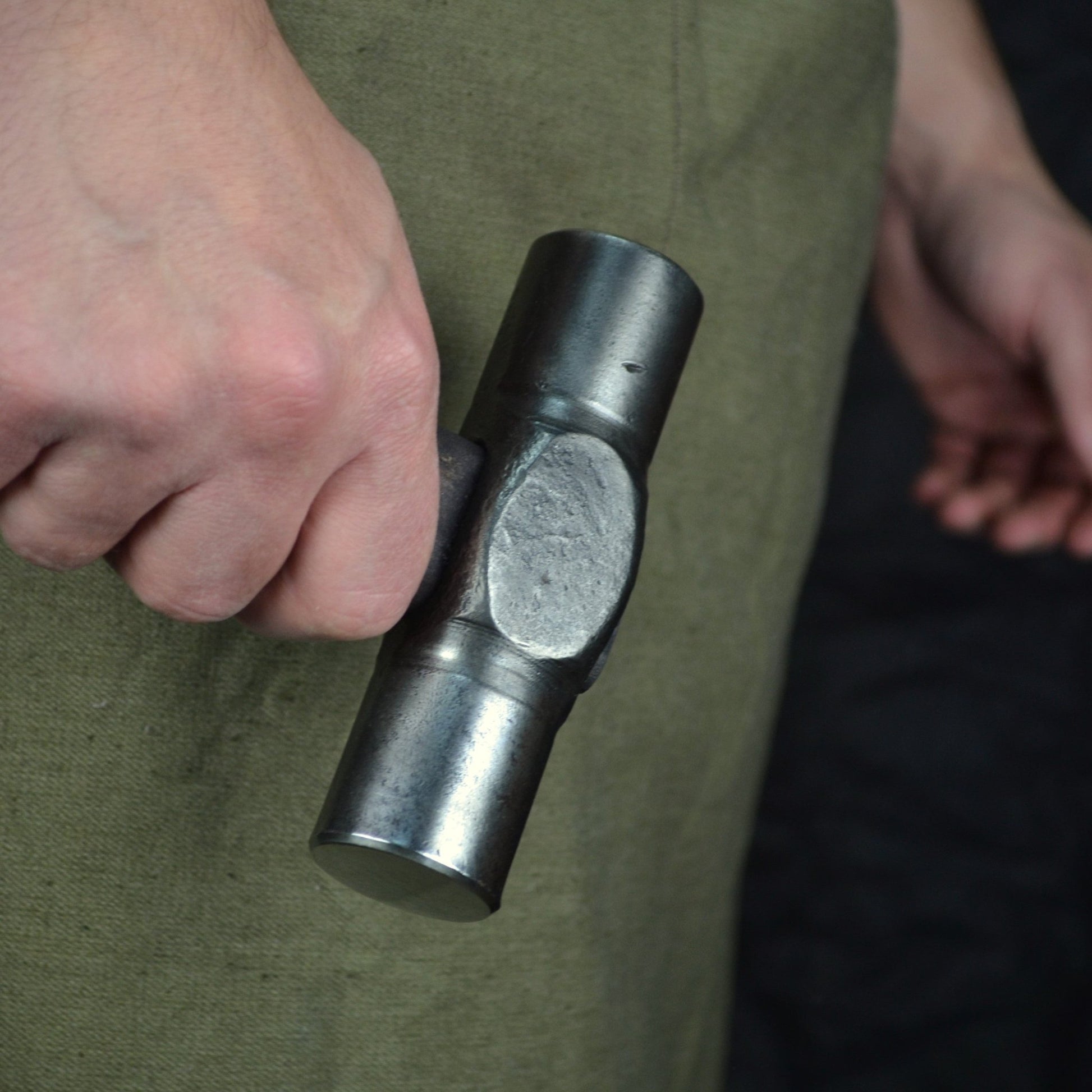 Hand-forged planishing hammer - Double headed round hammer for blacksmith - StrictBlacksmith