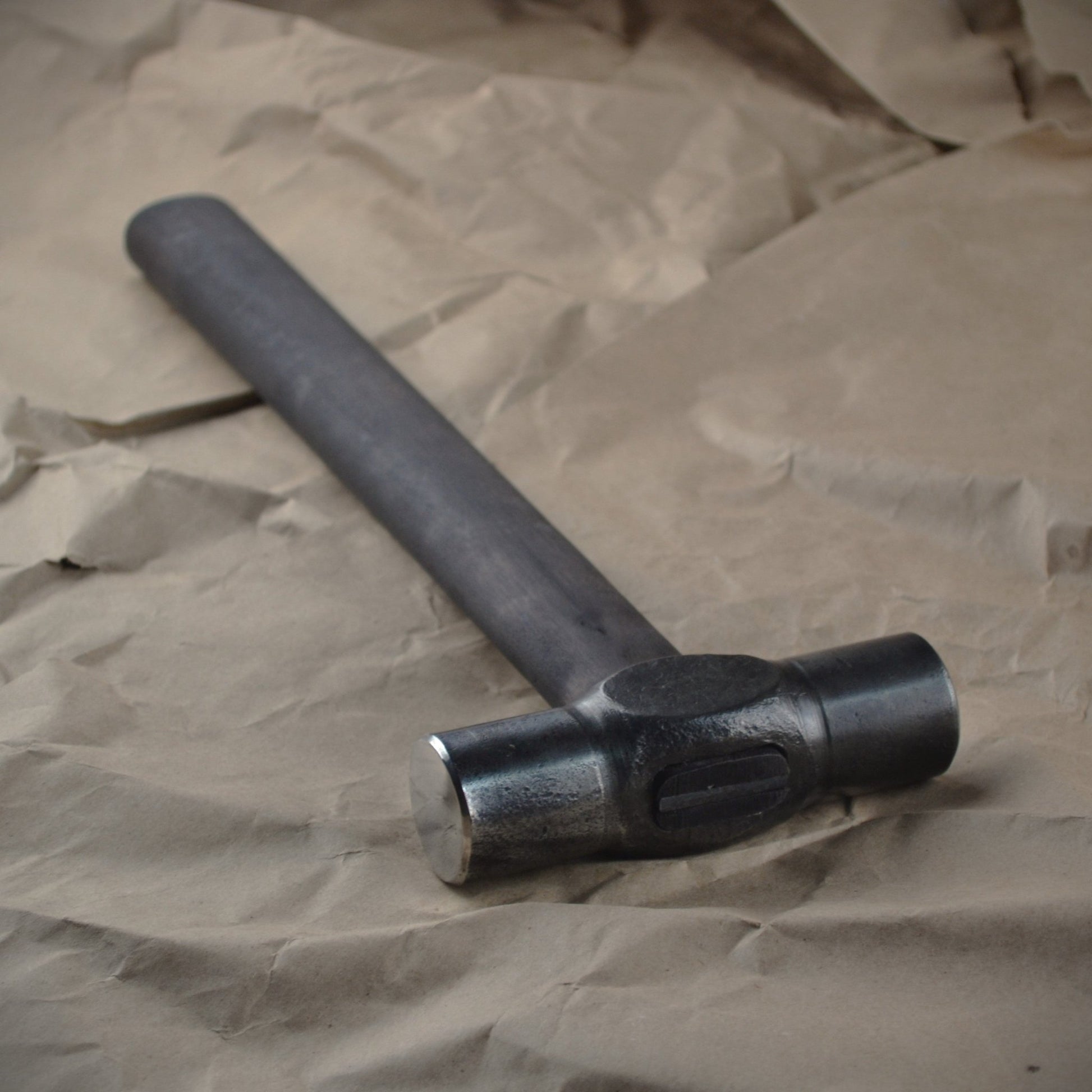 Hand-forged planishing hammer - Double headed round hammer for blacksmith - StrictBlacksmith