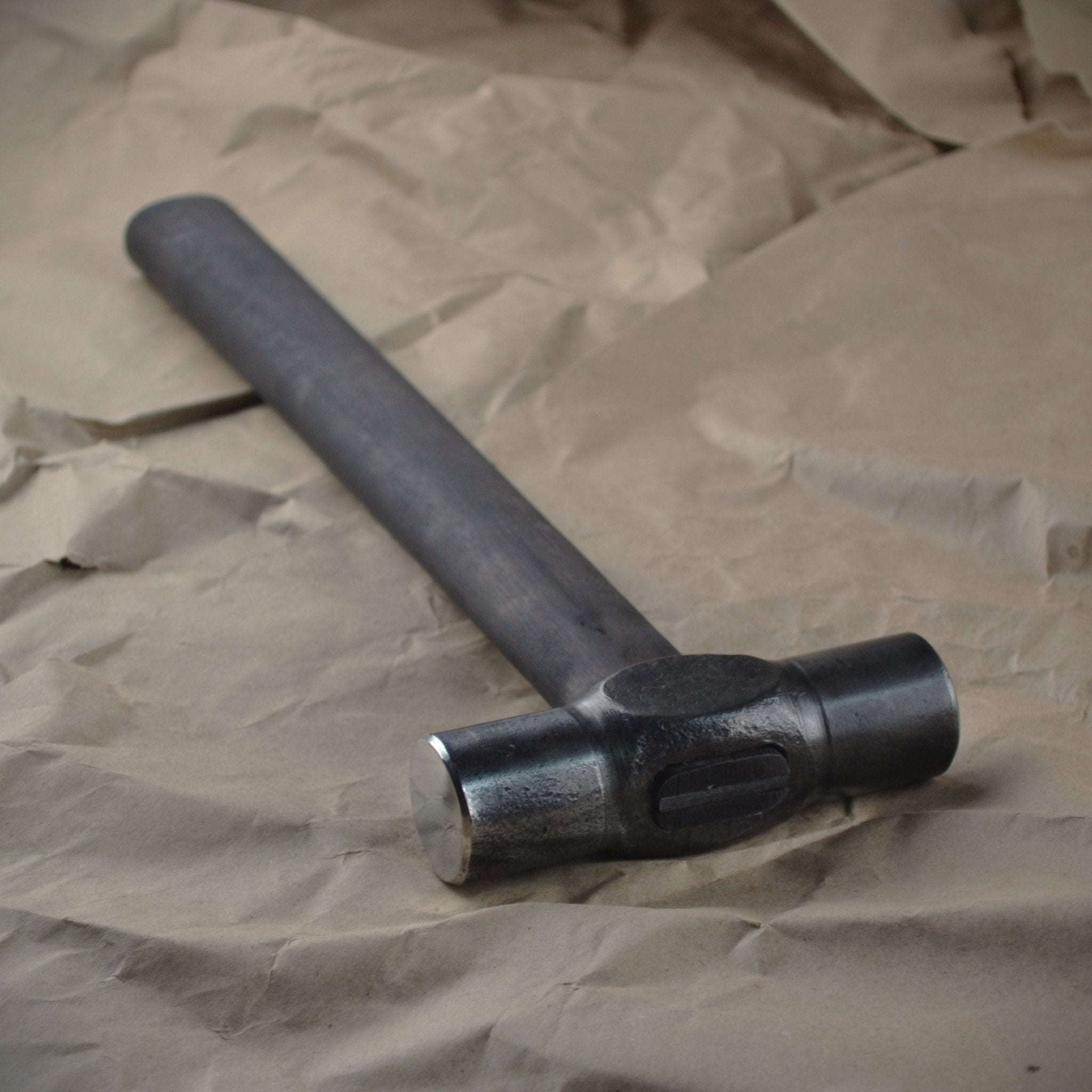 Hand-forged planishing hammer - Double headed round hammer for blacksmith - StrictBlacksmith