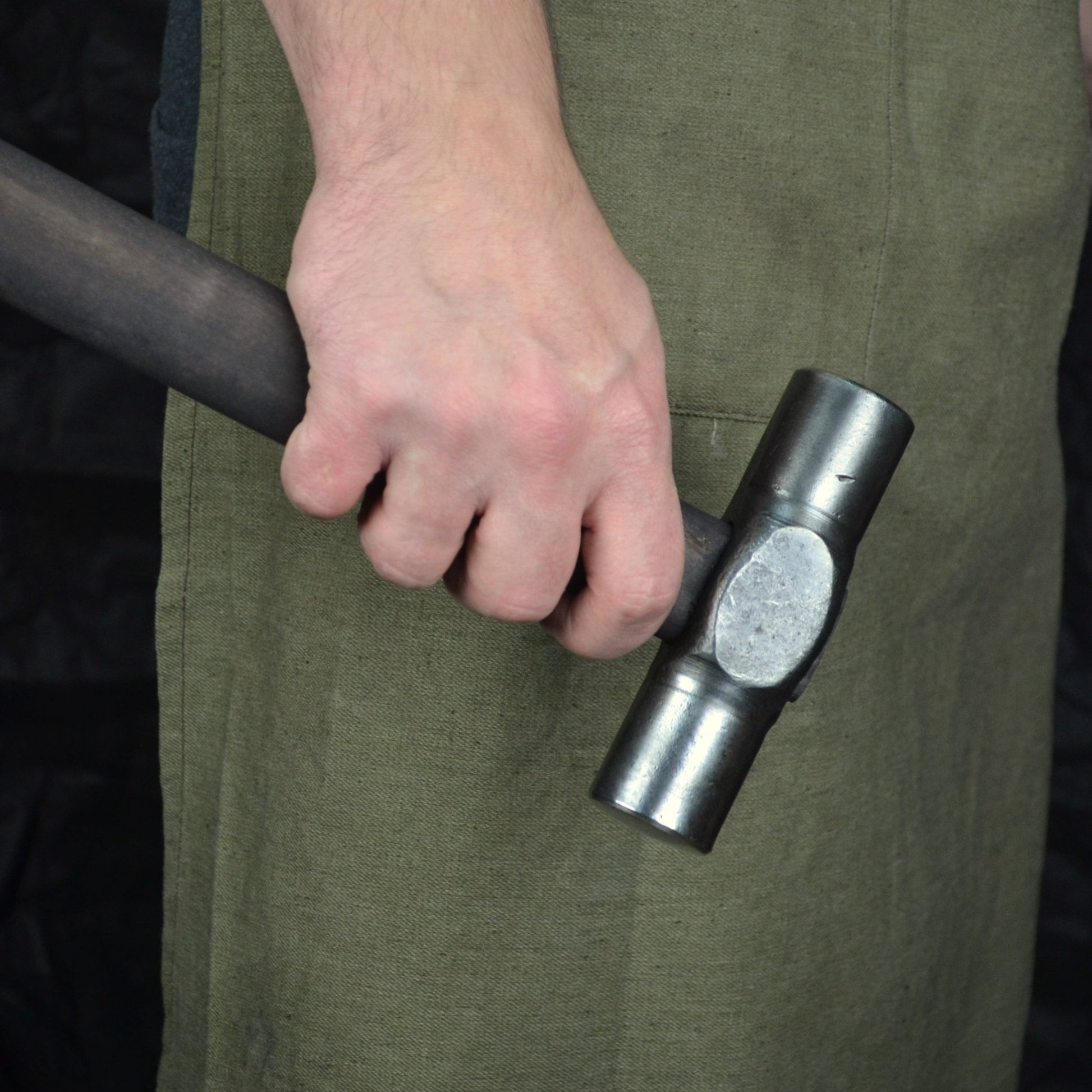Hand-forged planishing hammer - Double headed round hammer for blacksmith - StrictBlacksmith