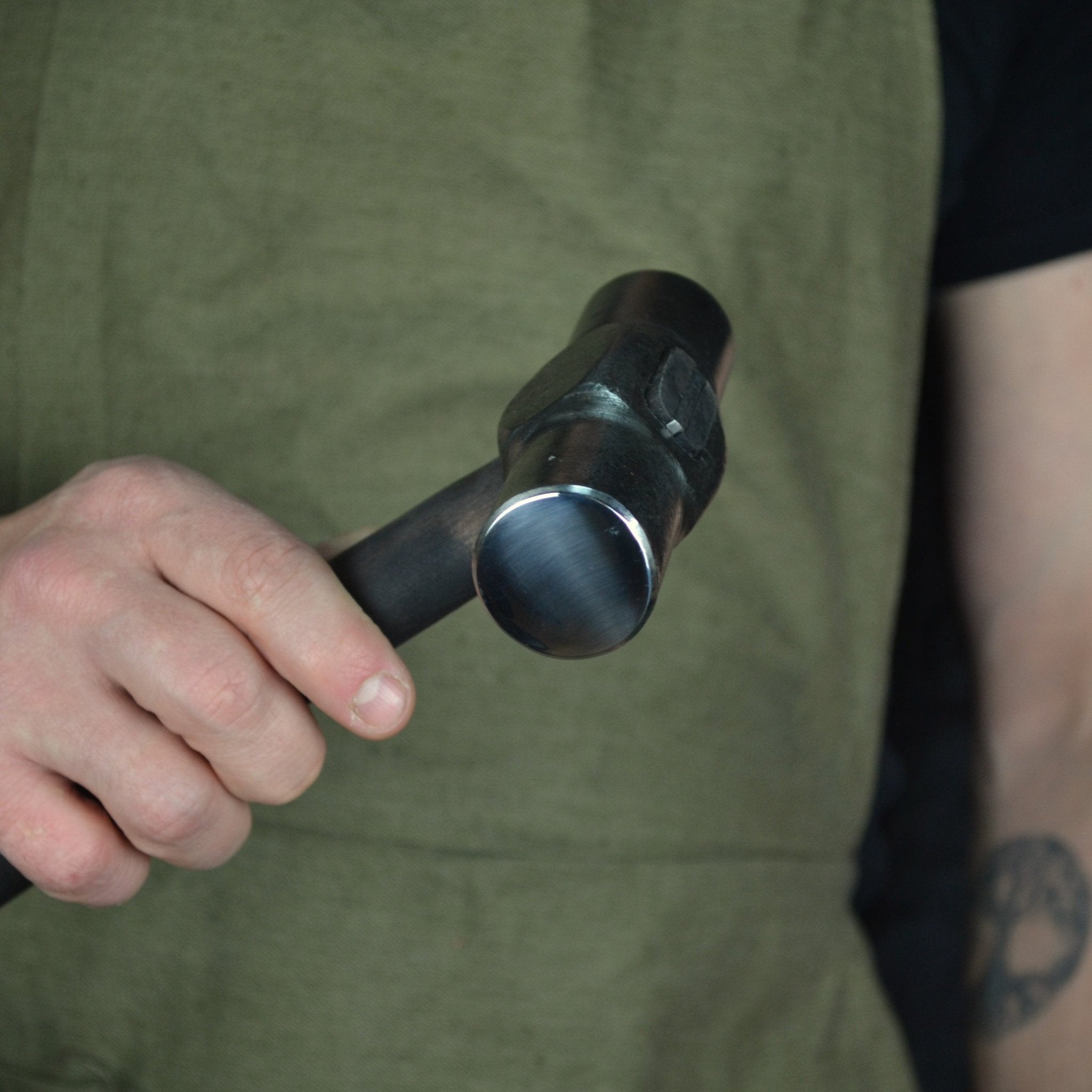 Hand-forged planishing hammer - Double headed round hammer for blacksmith - StrictBlacksmith