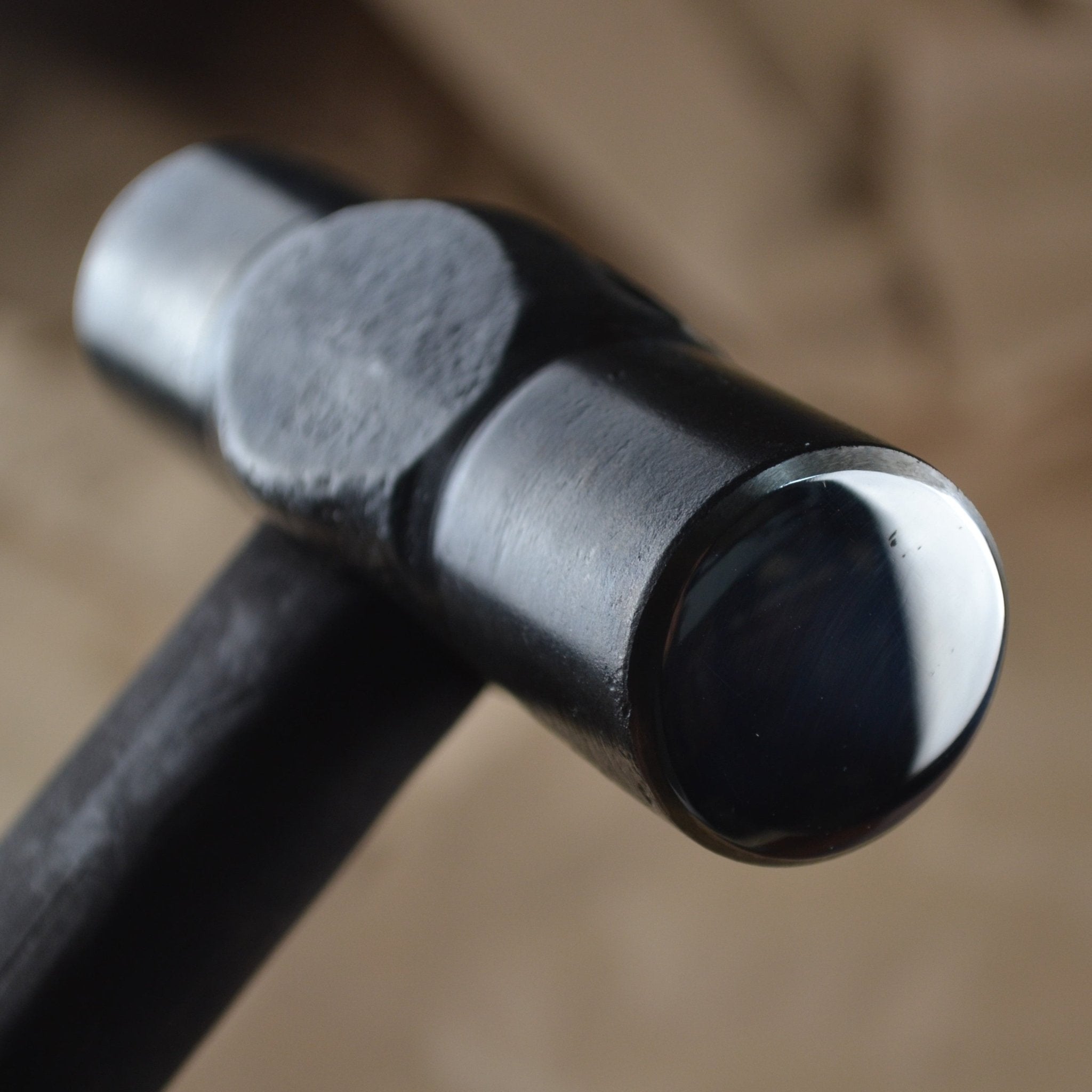 Hand-forged planishing hammer - Double headed round hammer for blacksmith - StrictBlacksmith