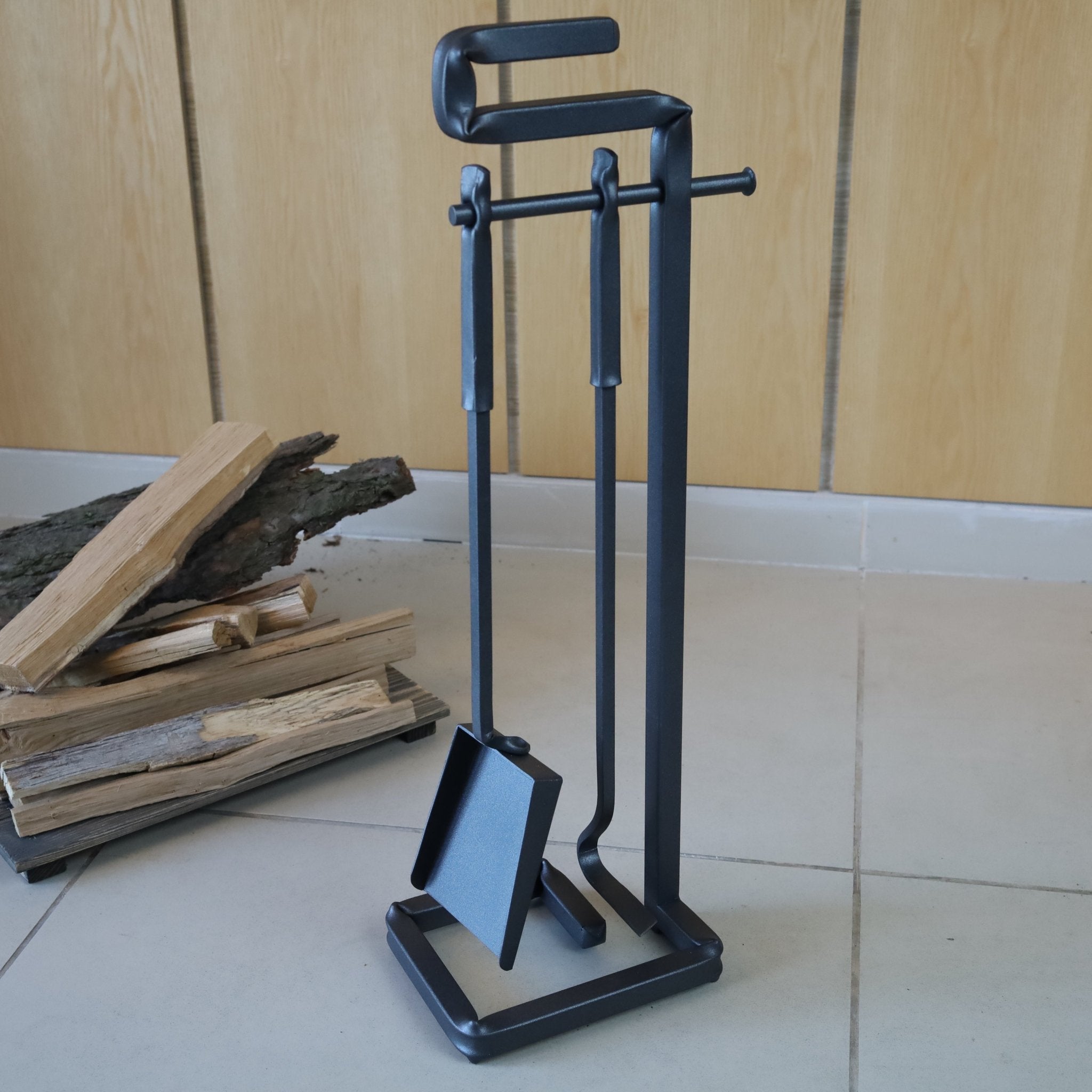 Modern Fireplace Tool Set - StrictBlacksmith
