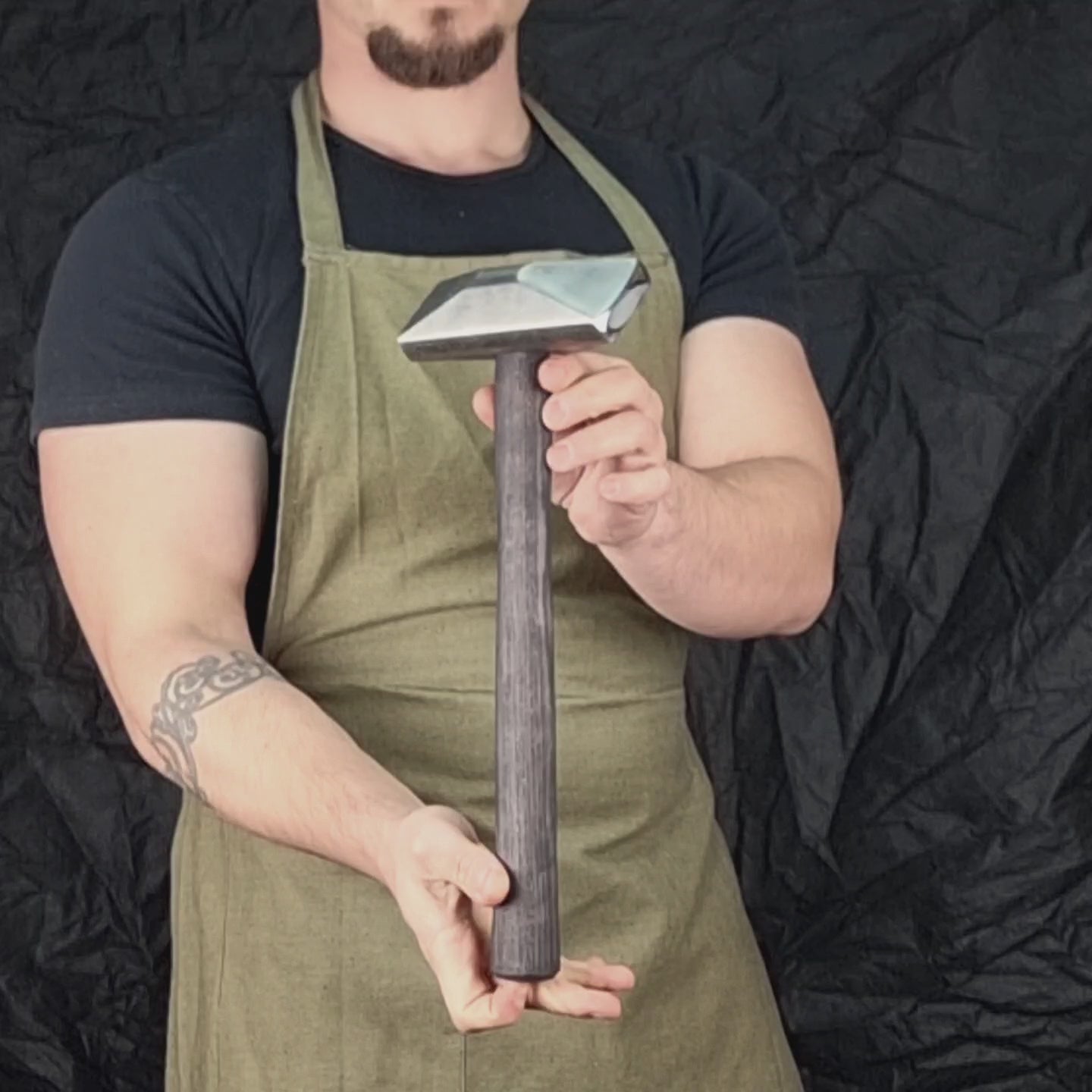 Double Diagonal Peen Forging Hammer, Hand-Forged Blacksmith Tool