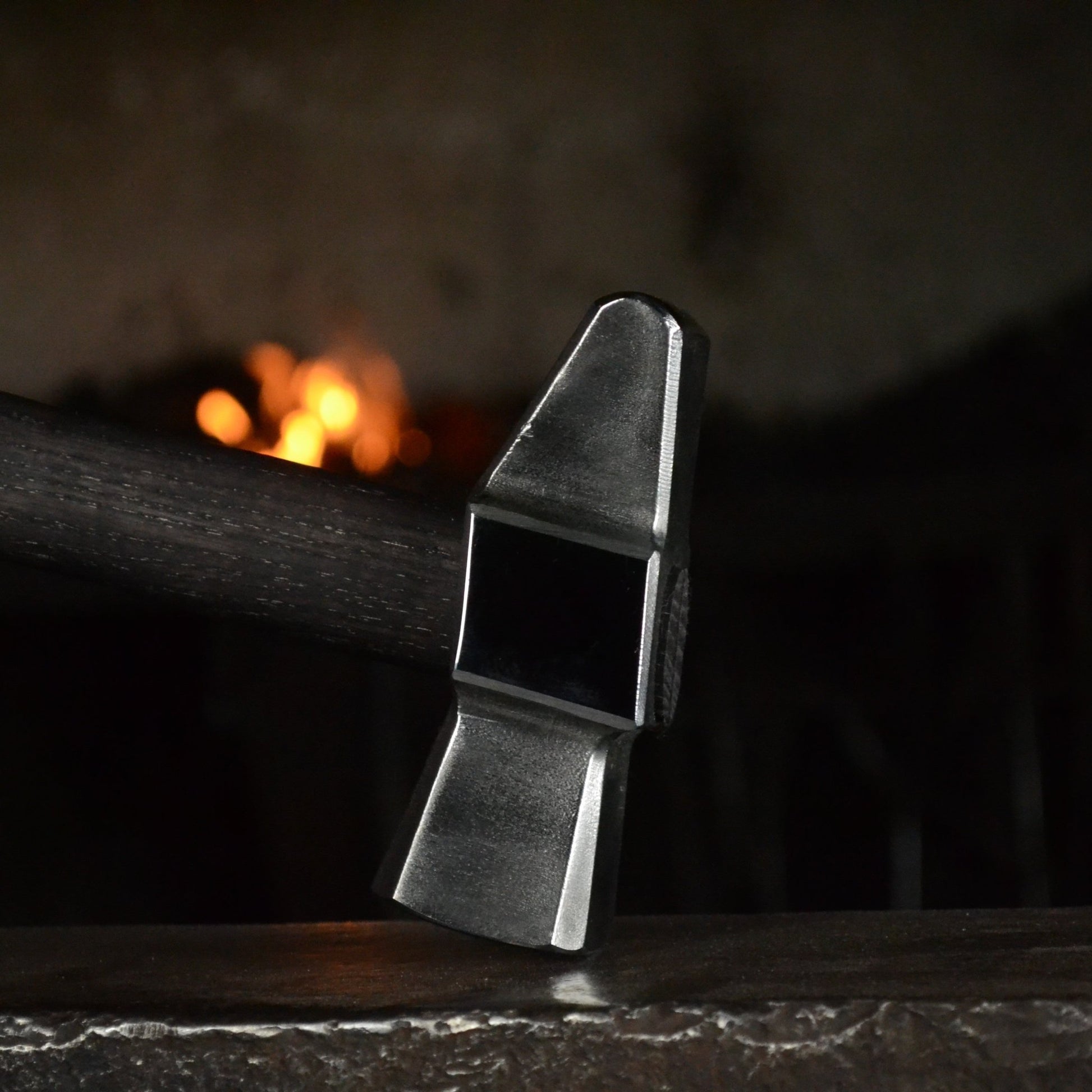 Professional Blacksmith Cross Peen Hammer – Hand Forged AISI 1080 Steel – 2,5 lbs Forging Hammer – Ash Wood Handle - StrictBlacksmith