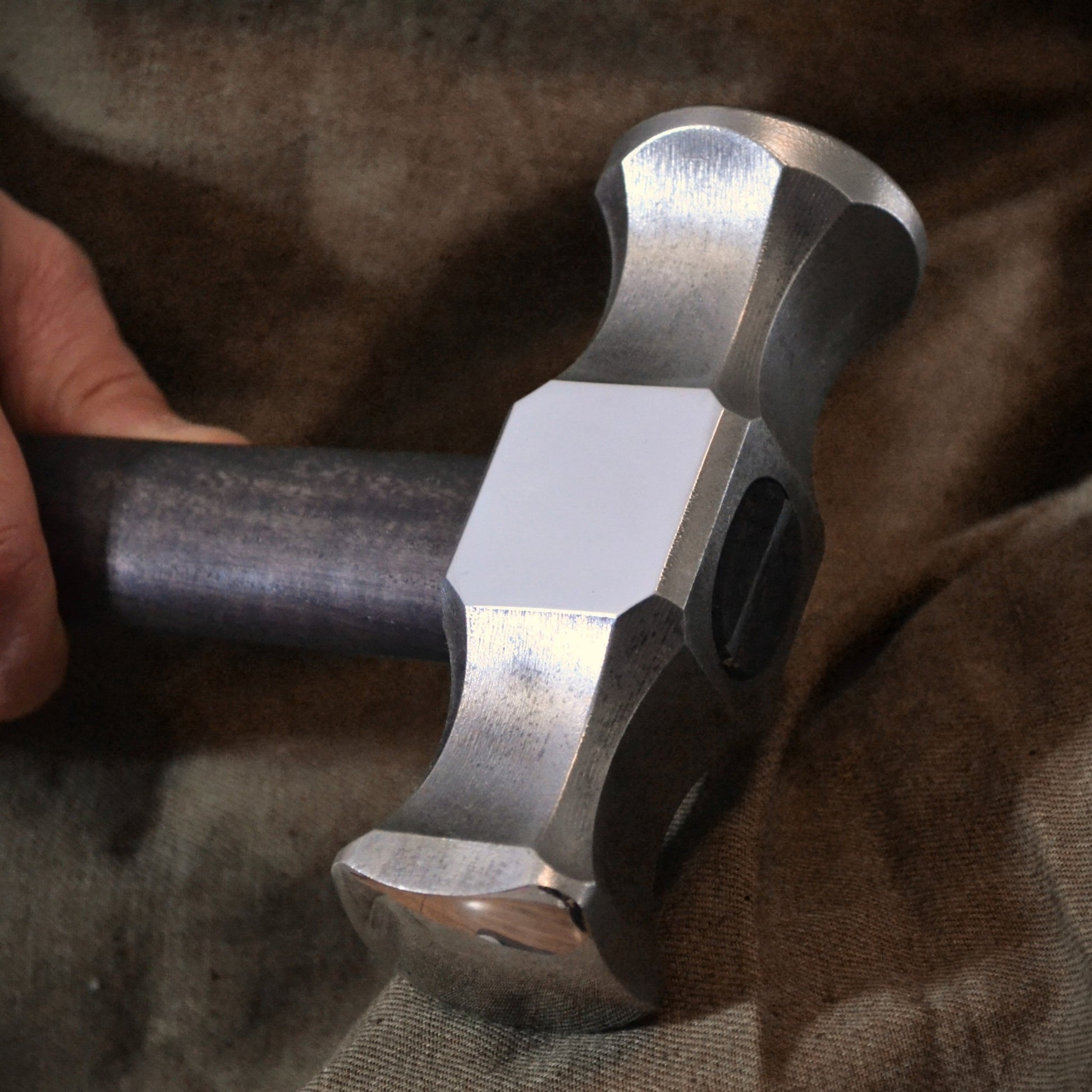 Professional Blacksmith Rounding Hammer – 2lb Forged Steel Hammer | Double-Faced Tool for Forging & Shaping - StrictBlacksmith