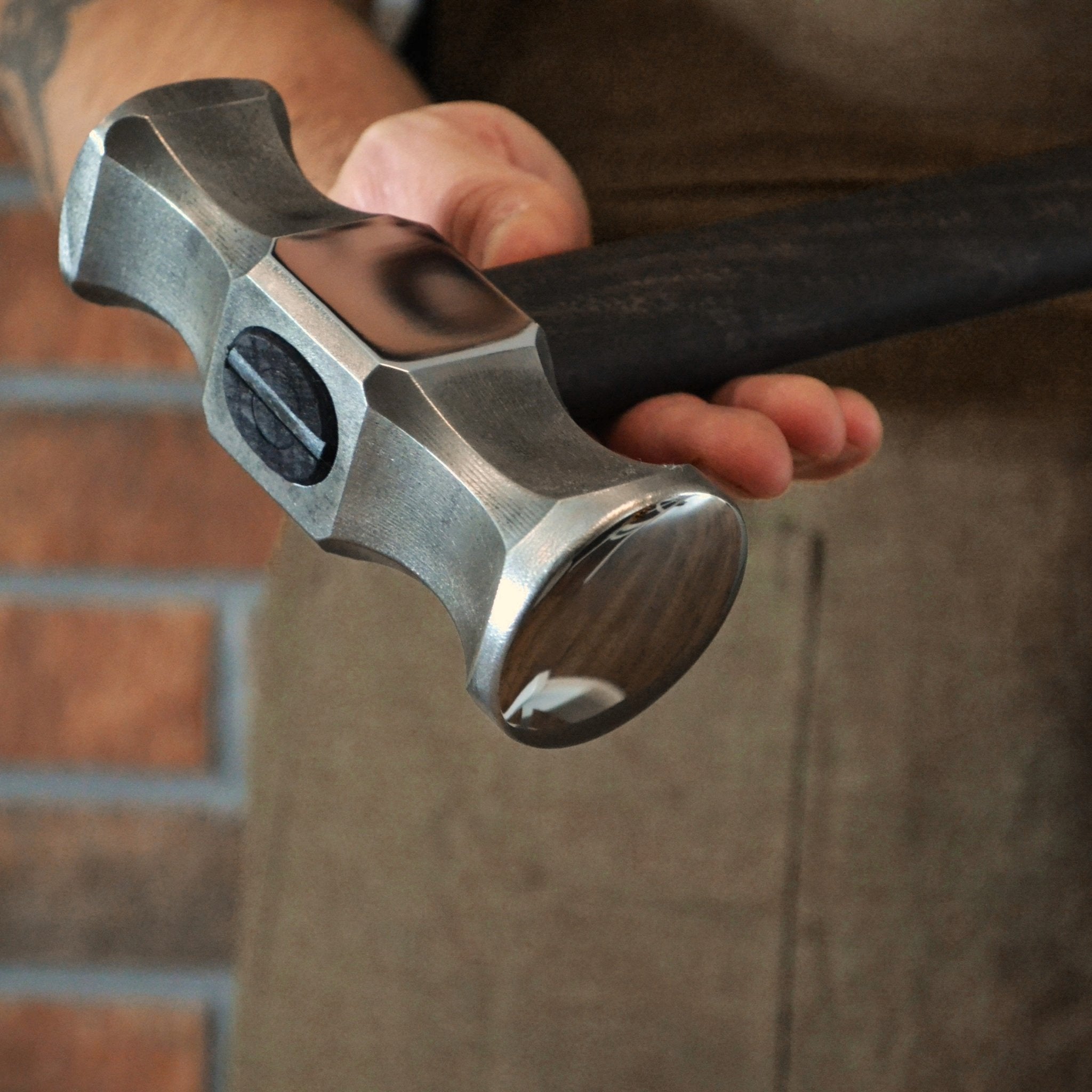 Professional Blacksmith Rounding Hammer – 2lb Forged Steel Hammer | Double-Faced Tool for Forging & Shaping - StrictBlacksmith